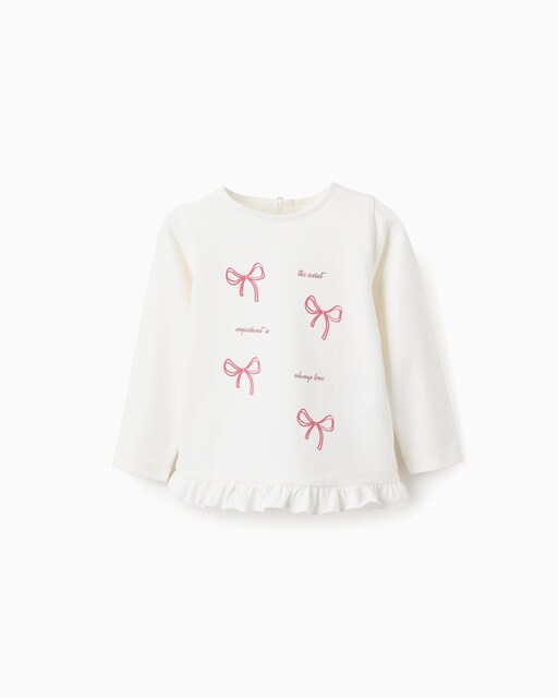 Imagen 0 de Camiseta de bebé niña con estampado y volantes