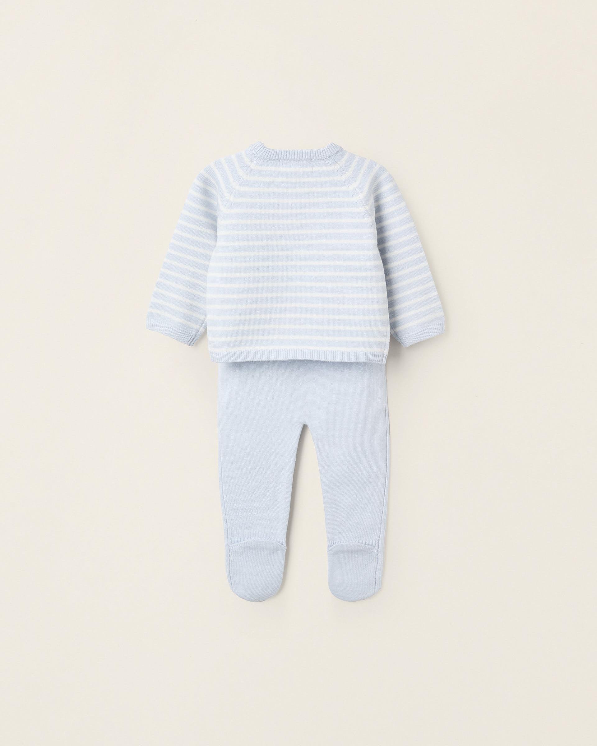 Conjunto de bebé de punto a rayas - Zippy - Azul claro Azul claro-2