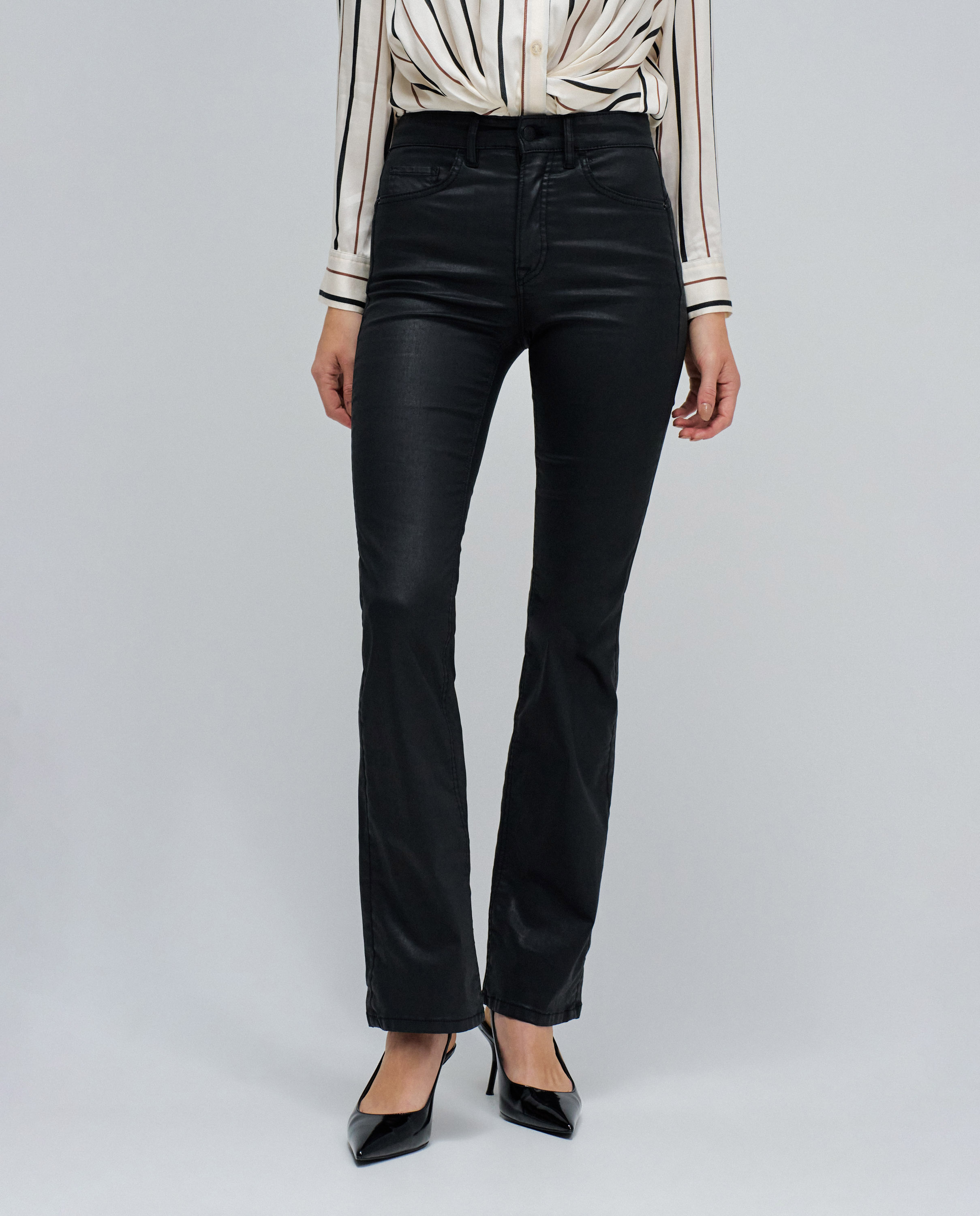 Vaqueros faith push in bootcut en coating de mujer - Salsa Jeans - Negro Negro-5