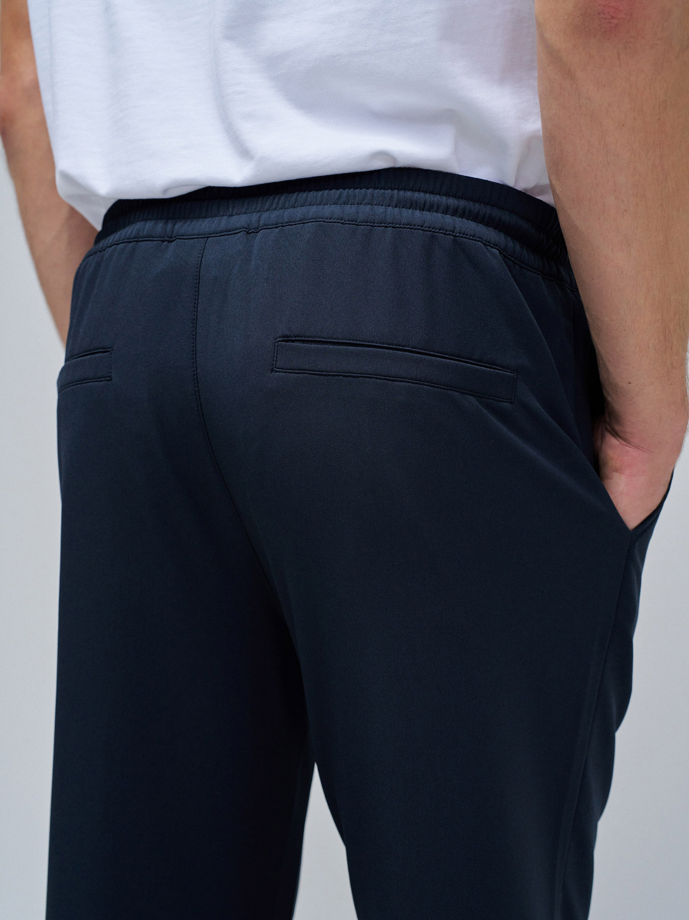 Pantalones de hombre joggers slim fit en tela - Salsa Jeans - Azul oscuro Azul oscuro-4