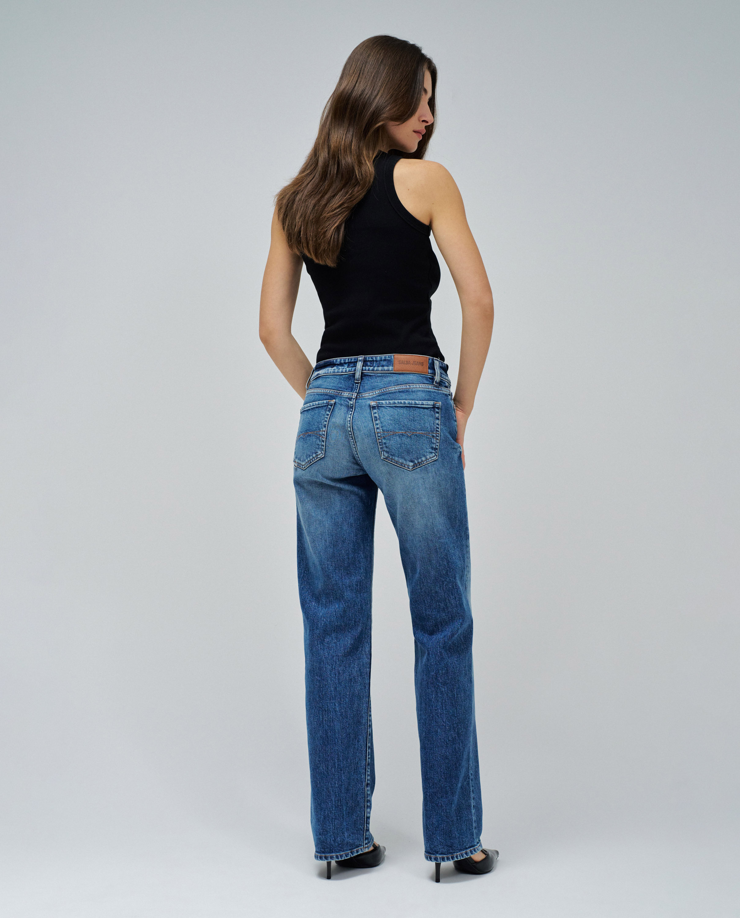 Vaqueros de mujer low rise straight - Salsa Jeans - Azul Azul-3
