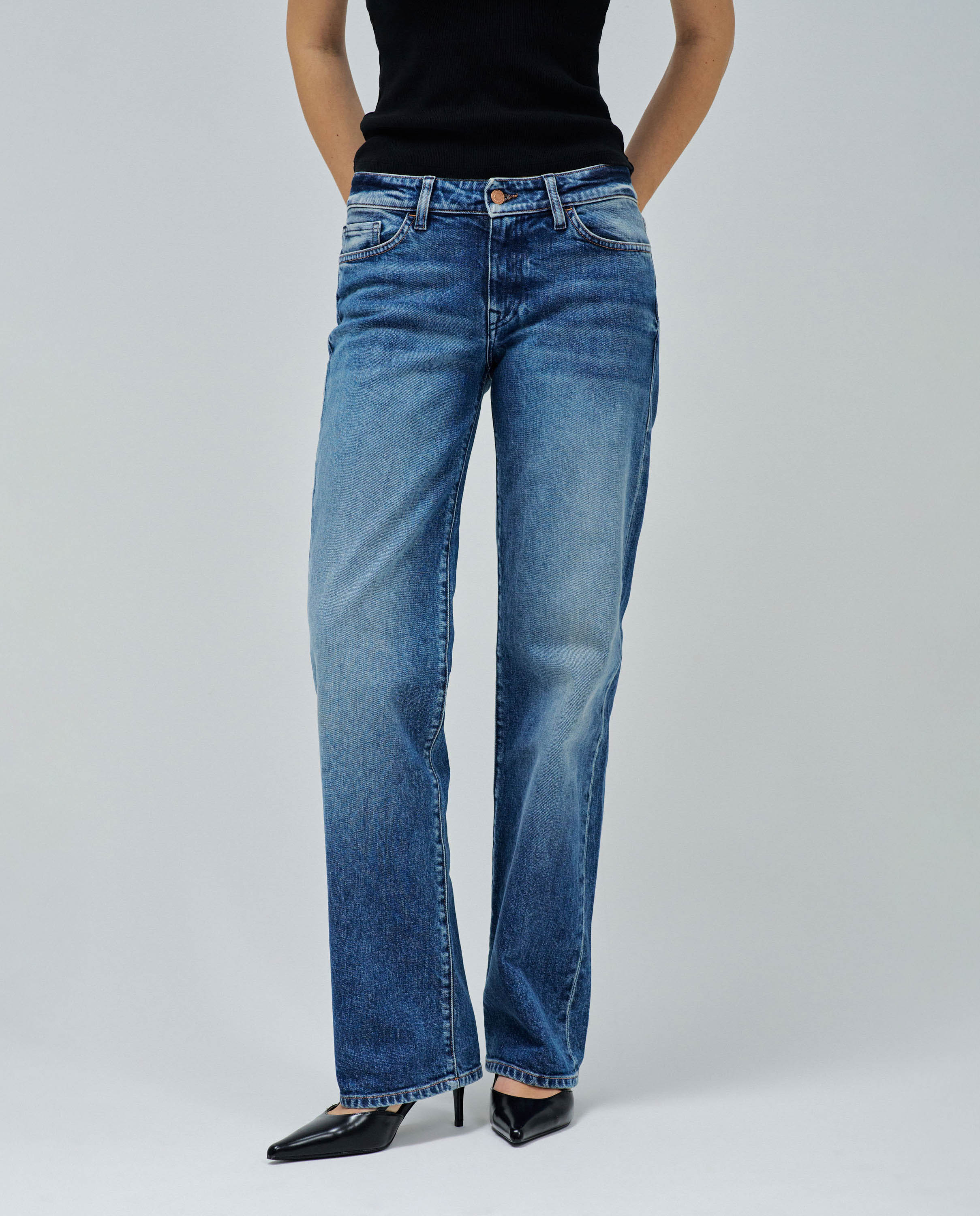 Vaqueros de mujer low rise straight - Salsa Jeans - Azul Azul-5