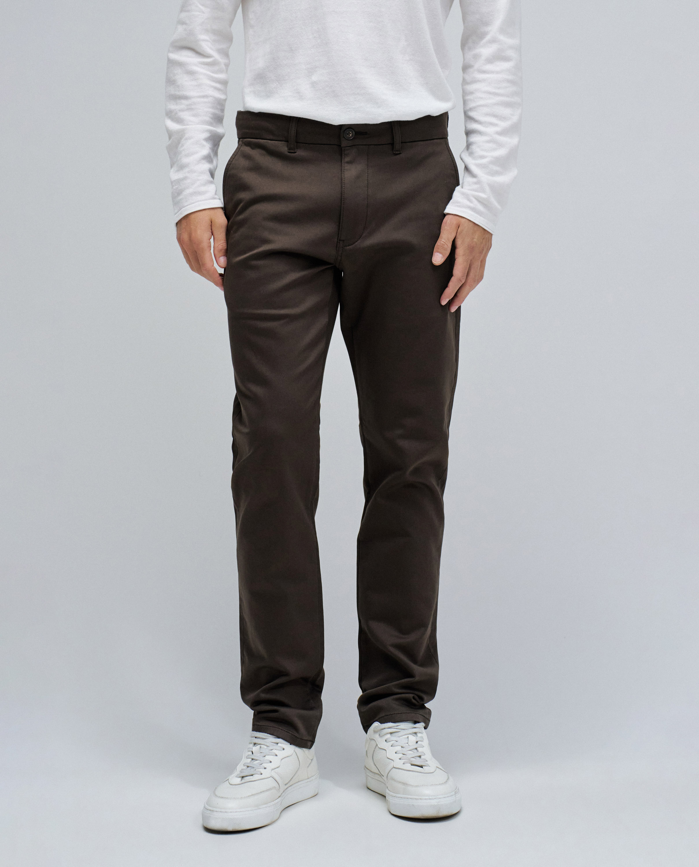 Pantalones chino s-activ de hombre - Salsa Jeans - Marrón oscuro Marrón oscuro-1