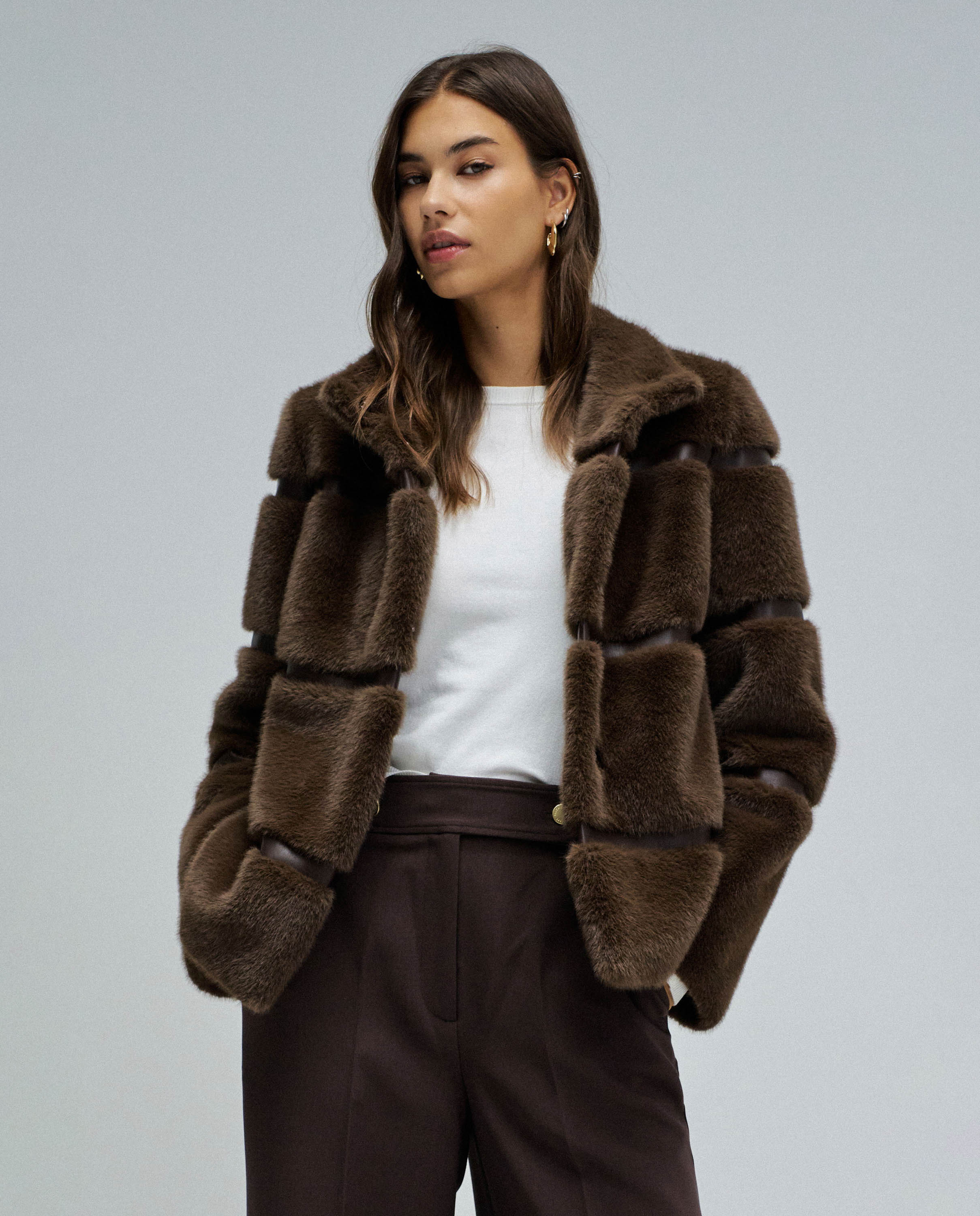 Chaqueta de pelo de mujer - Salsa Jeans - Marrón Marrón-1