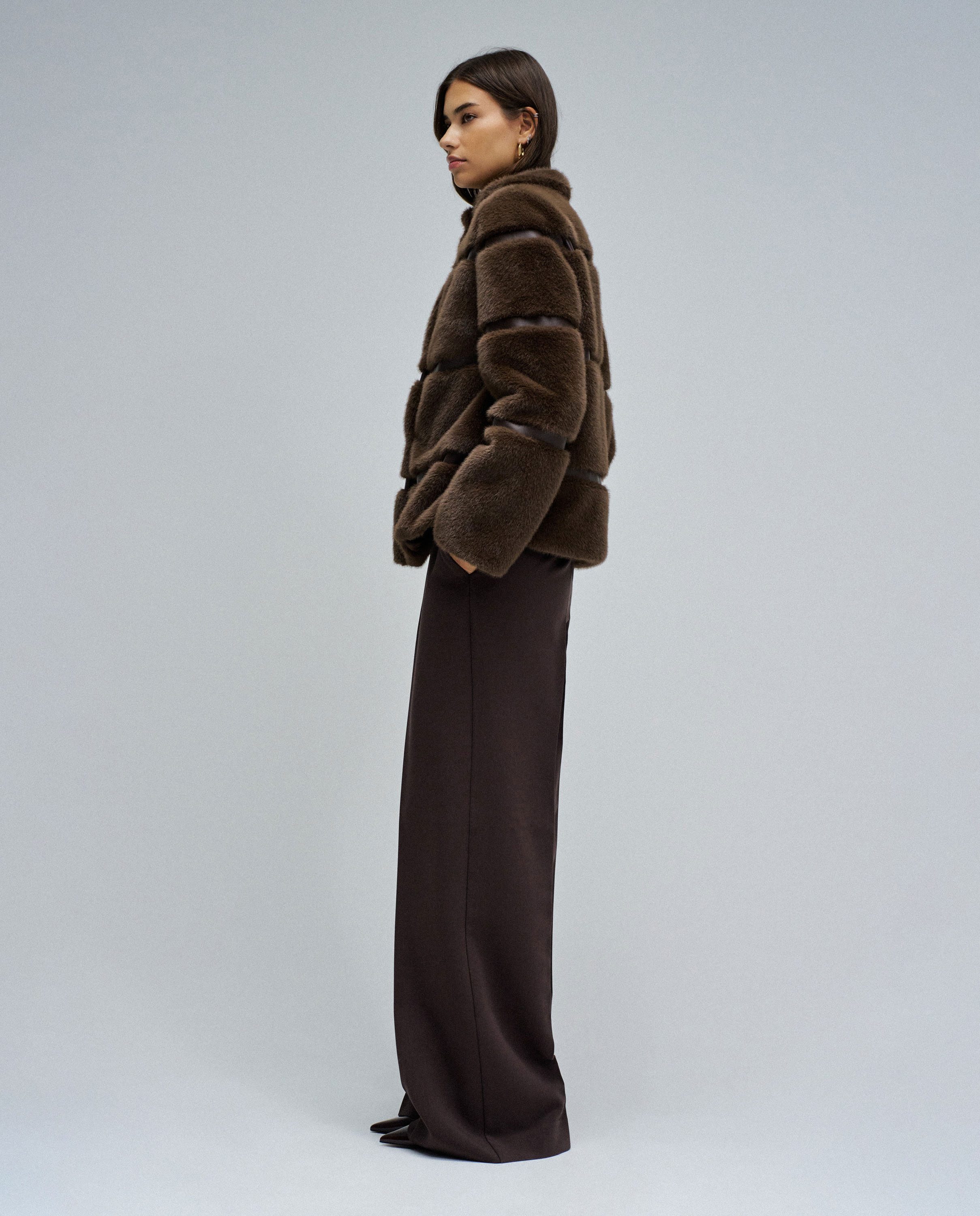 Chaqueta de pelo de mujer - Salsa Jeans - Marrón Marrón-2