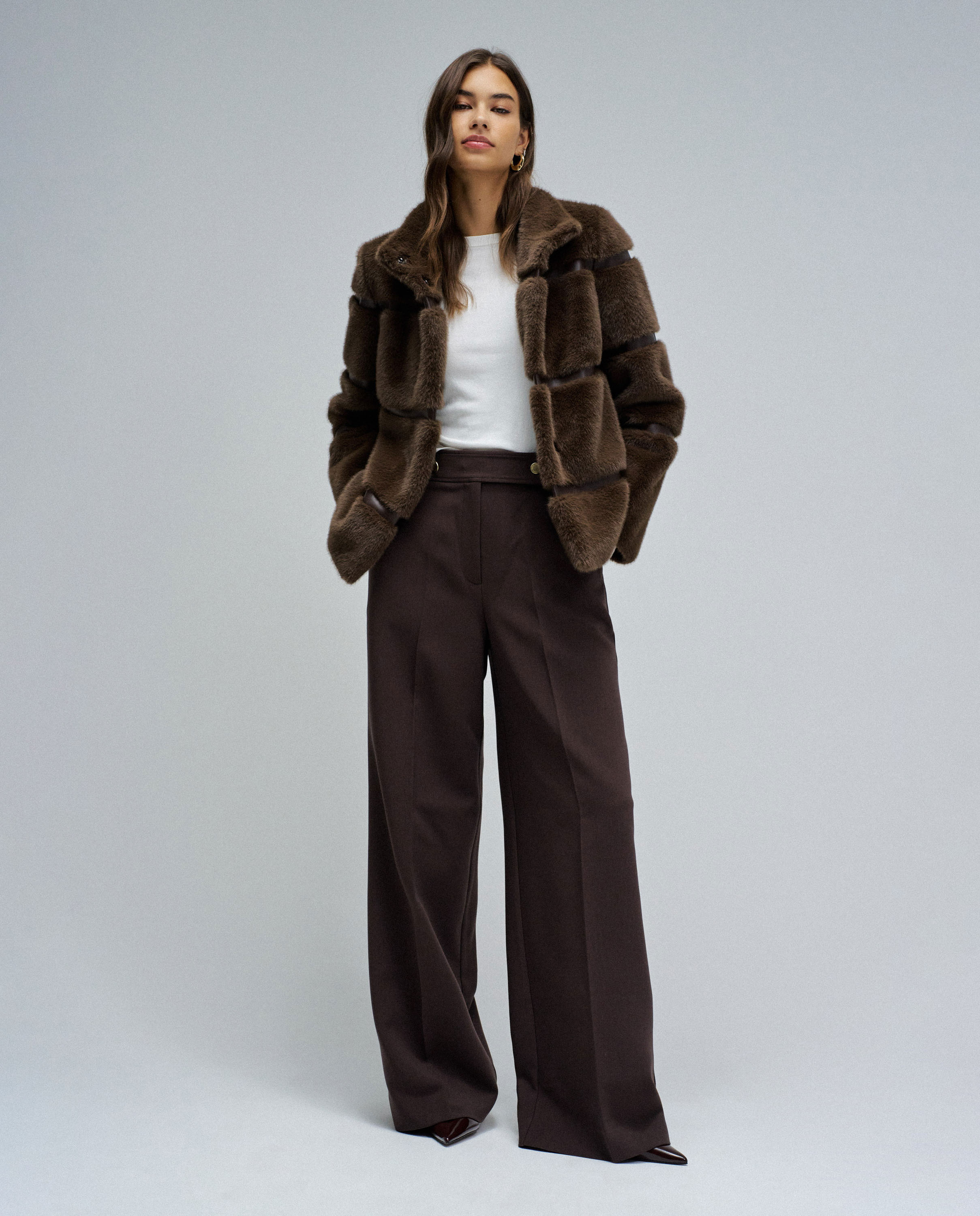 Chaqueta de pelo de mujer - Salsa Jeans - Marrón Marrón-5