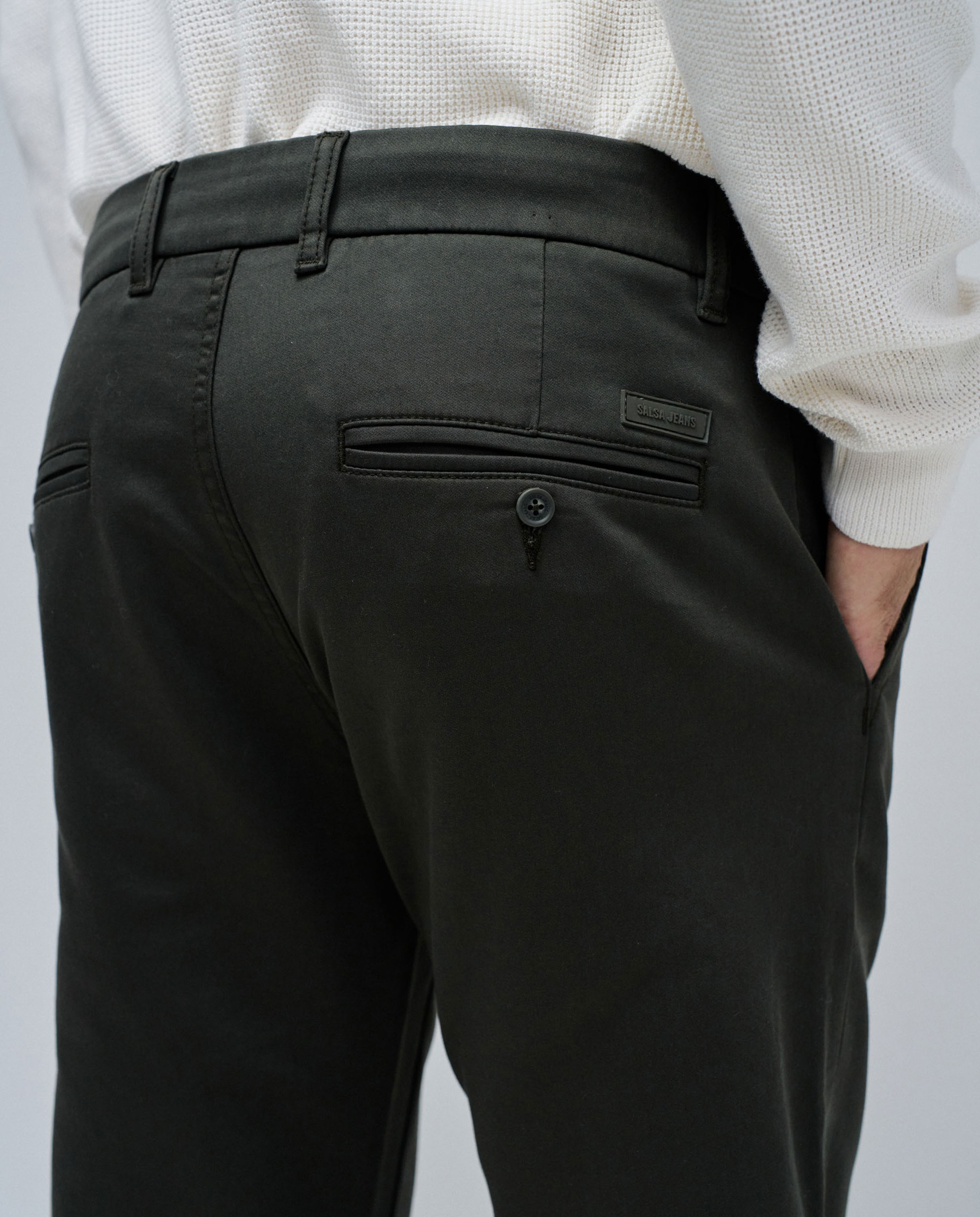 Pantalones chino s-activ de hombre - Salsa Jeans - Verde oscuro Verde oscuro-4
