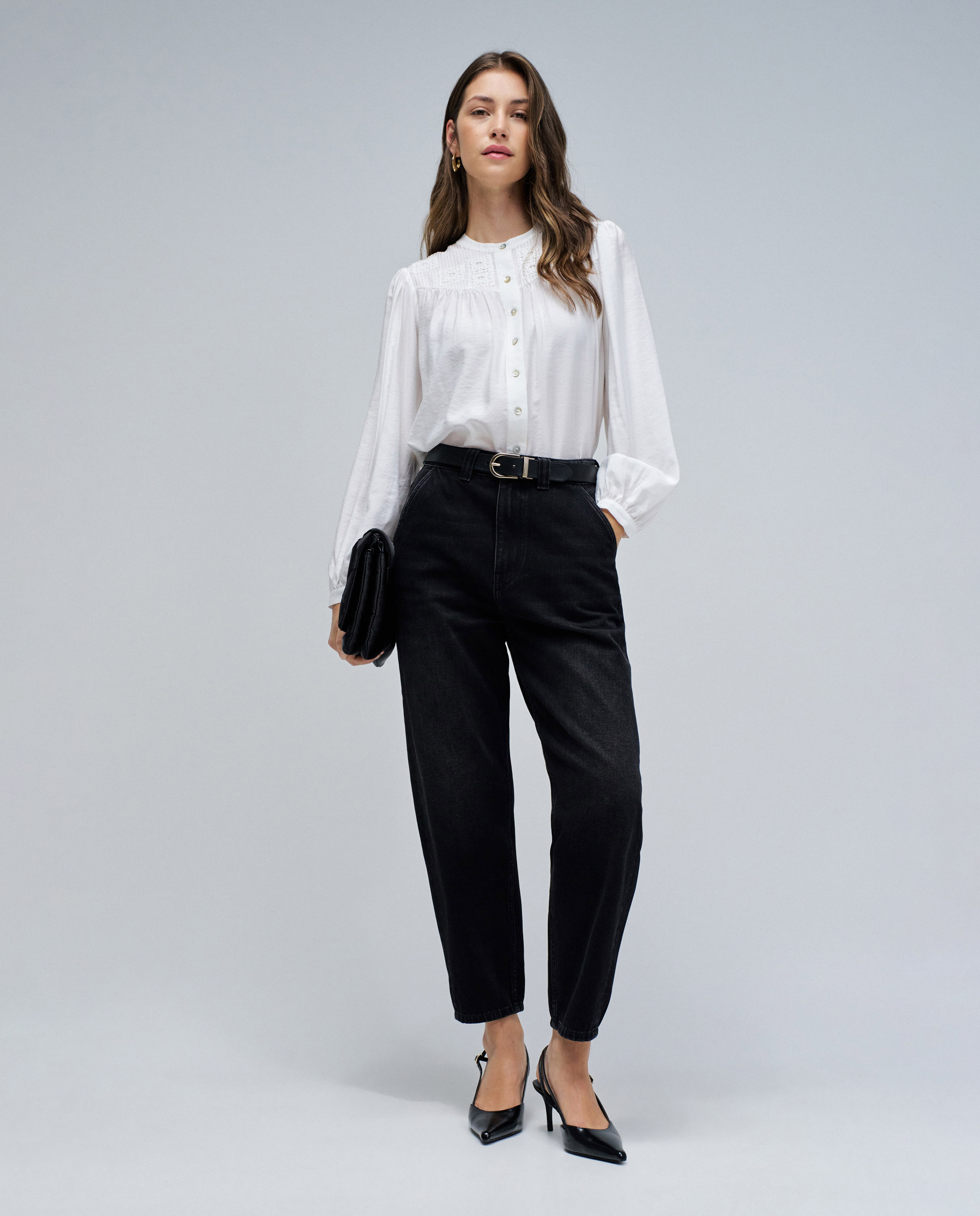 Vaqueros de mujer slouchy cropped slim - Salsa Jeans - Negro Negro-1