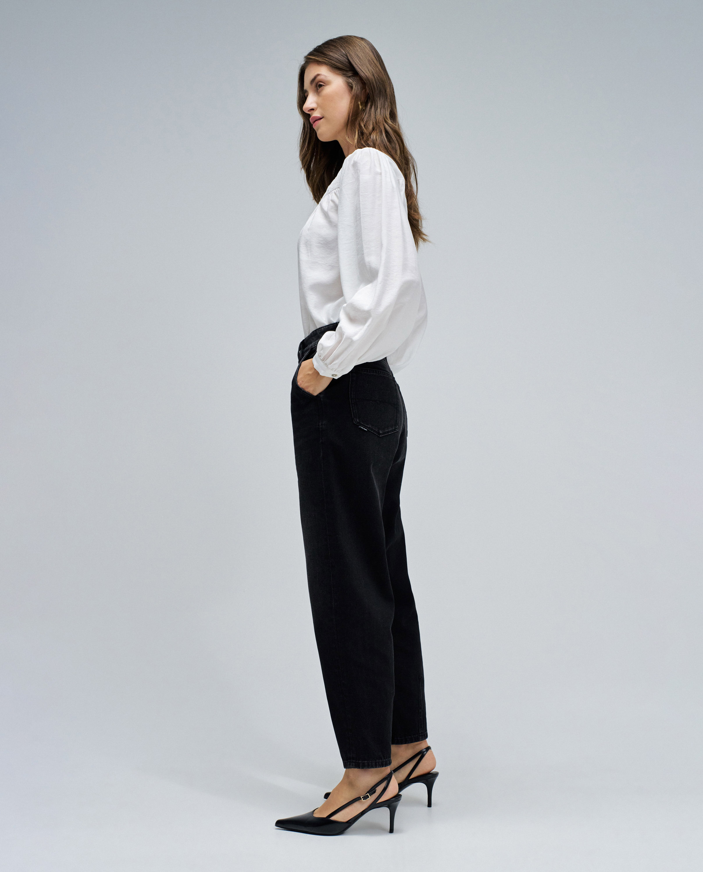 Vaqueros de mujer slouchy cropped slim - Salsa Jeans - Negro Negro-2