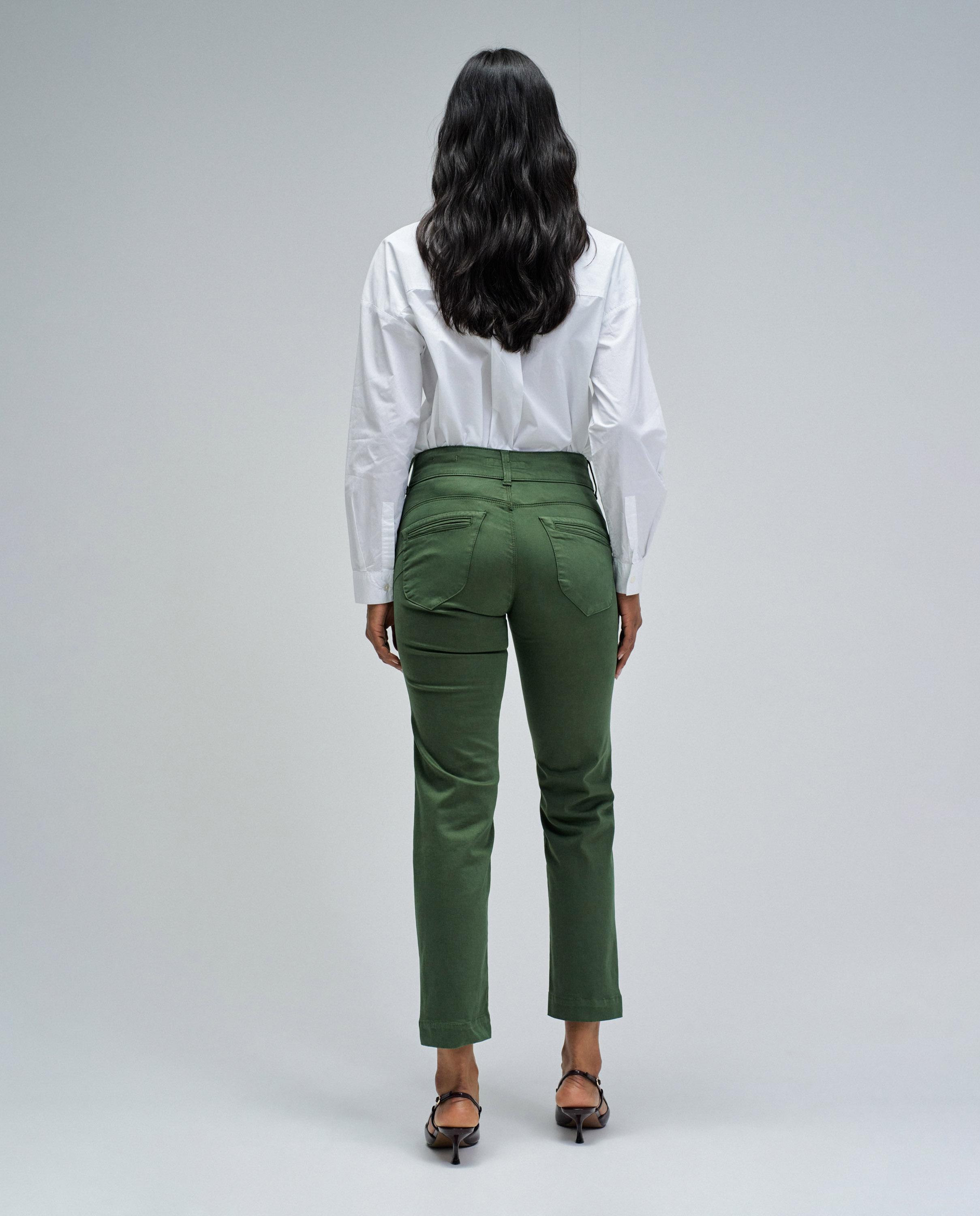 Vaqueros secret chino push in cropped slim de mujer - Salsa Jeans - Verde Verde-3