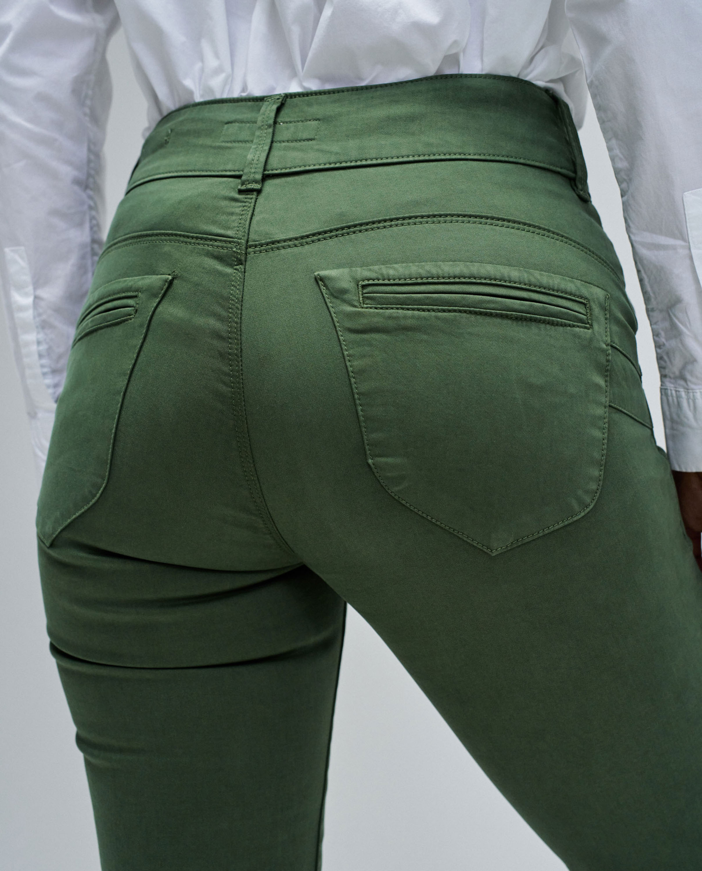 Vaqueros secret chino push in cropped slim de mujer - Salsa Jeans - Verde Verde-4