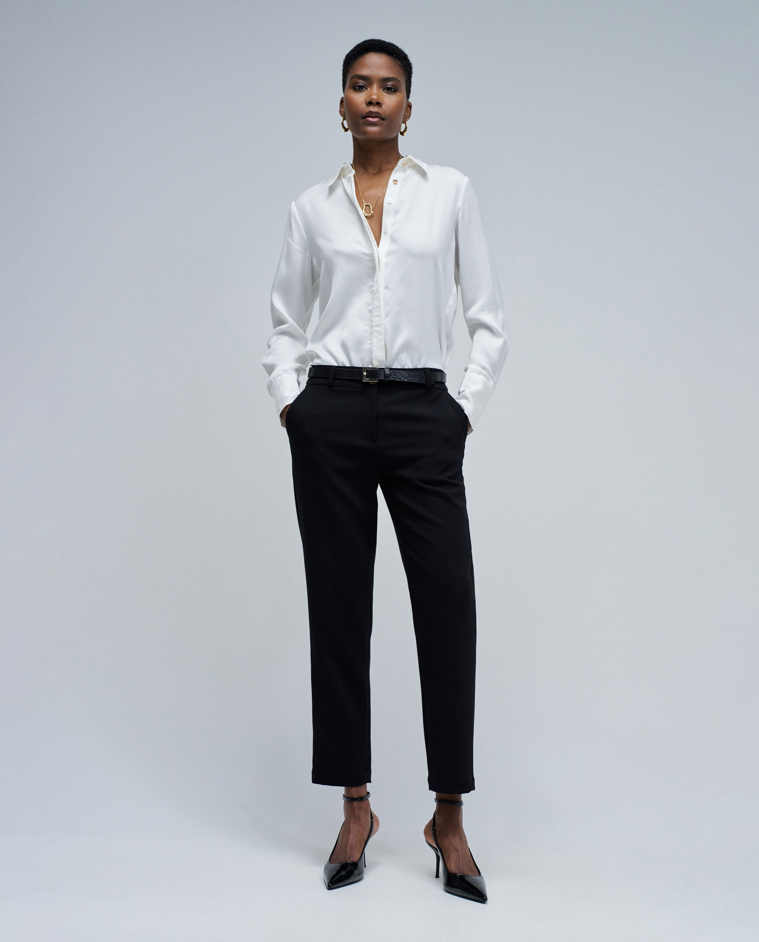 Pantalones chino slim fit de mujer - Salsa Jeans - Negro Negro-5