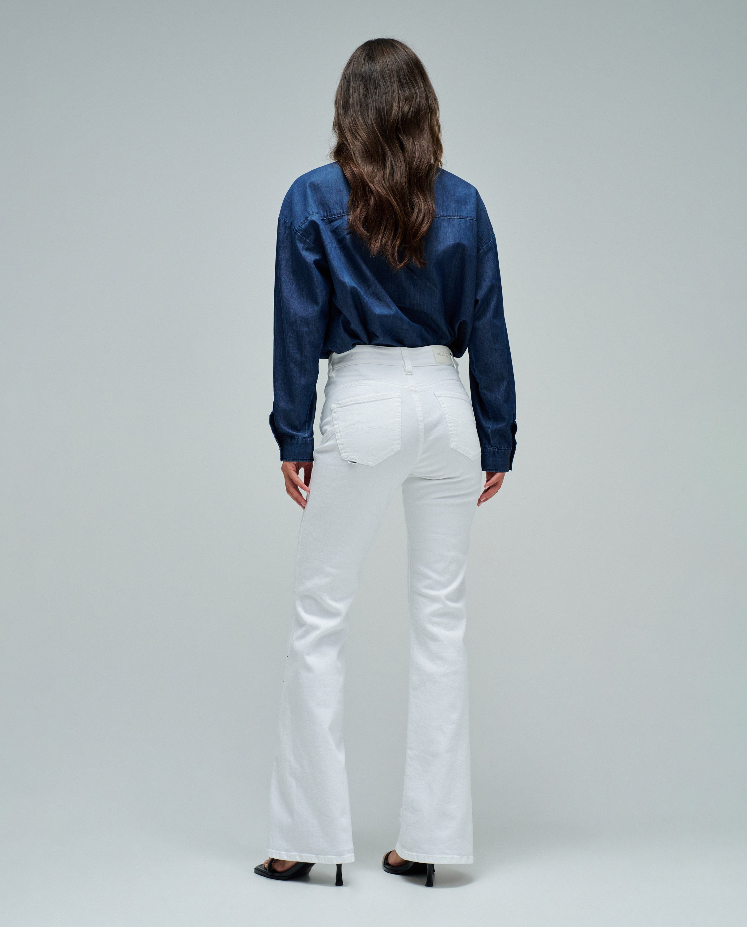 Vaqueros faith push in flare de mujer - Salsa Jeans - Blanco Blanco-3