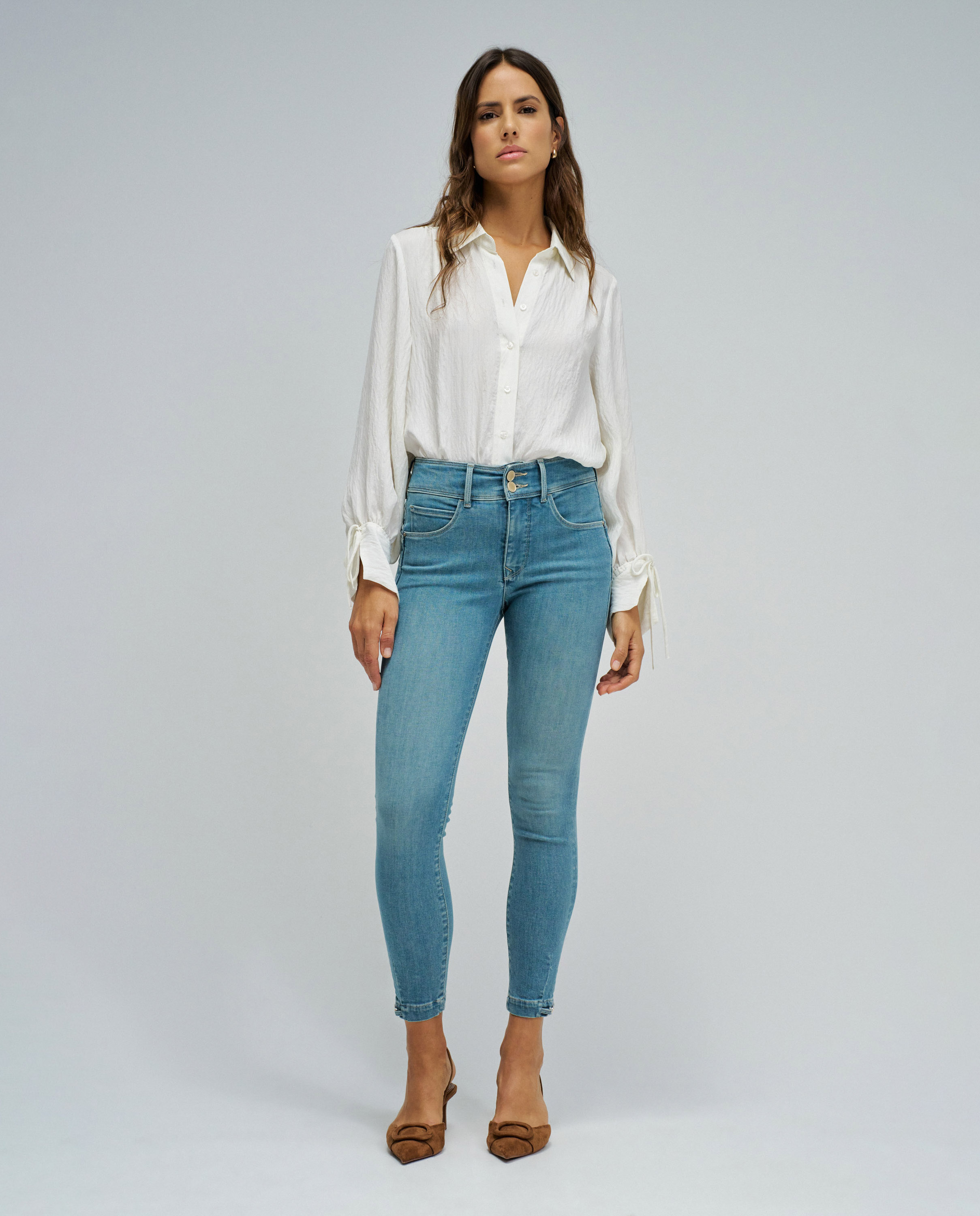 Vaqueros pitillo secret push in cropped skinny de mujer
