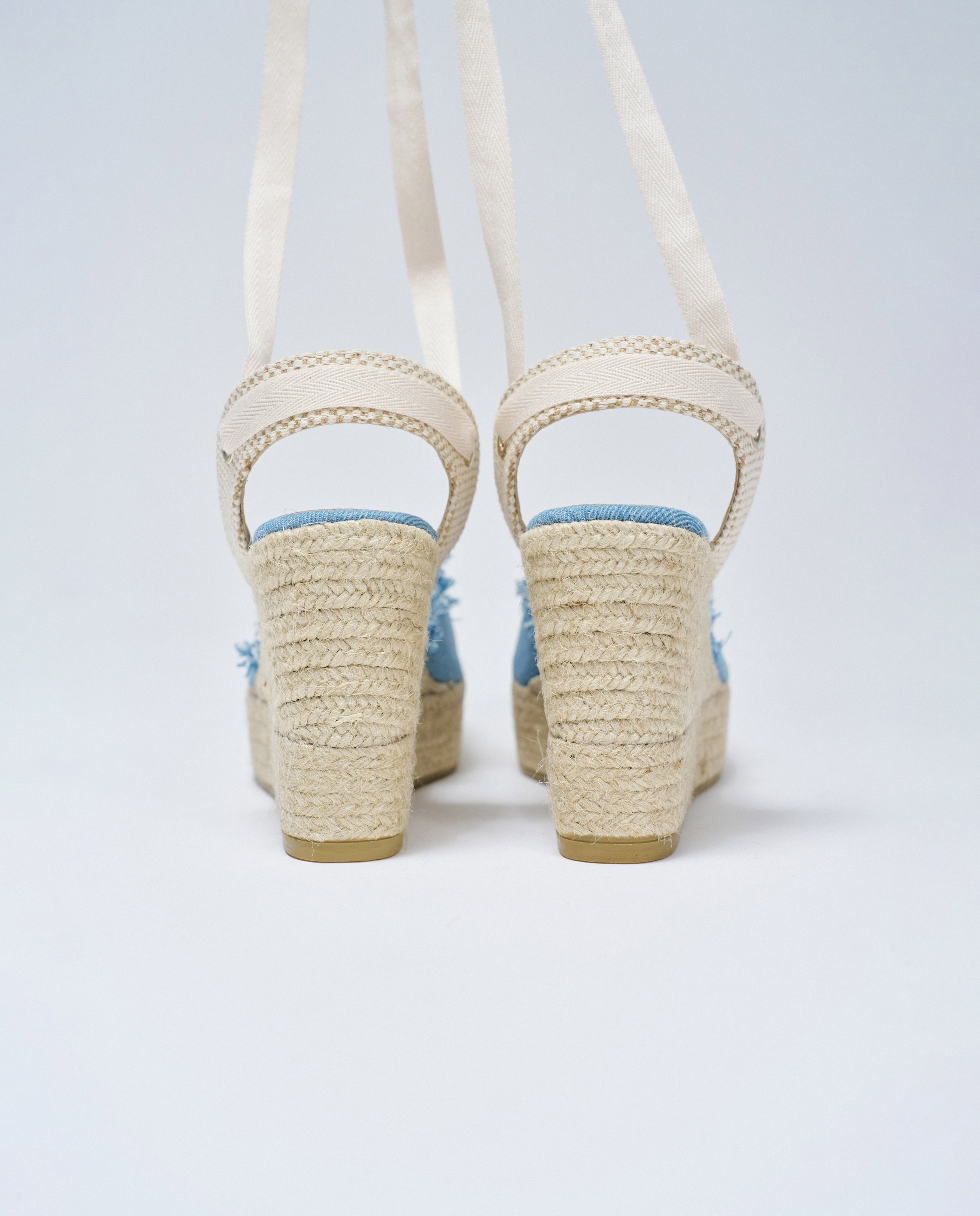 Alpargatas con tacón de cuña en denim de mujer - Salsa Jeans - Azul Azul-2