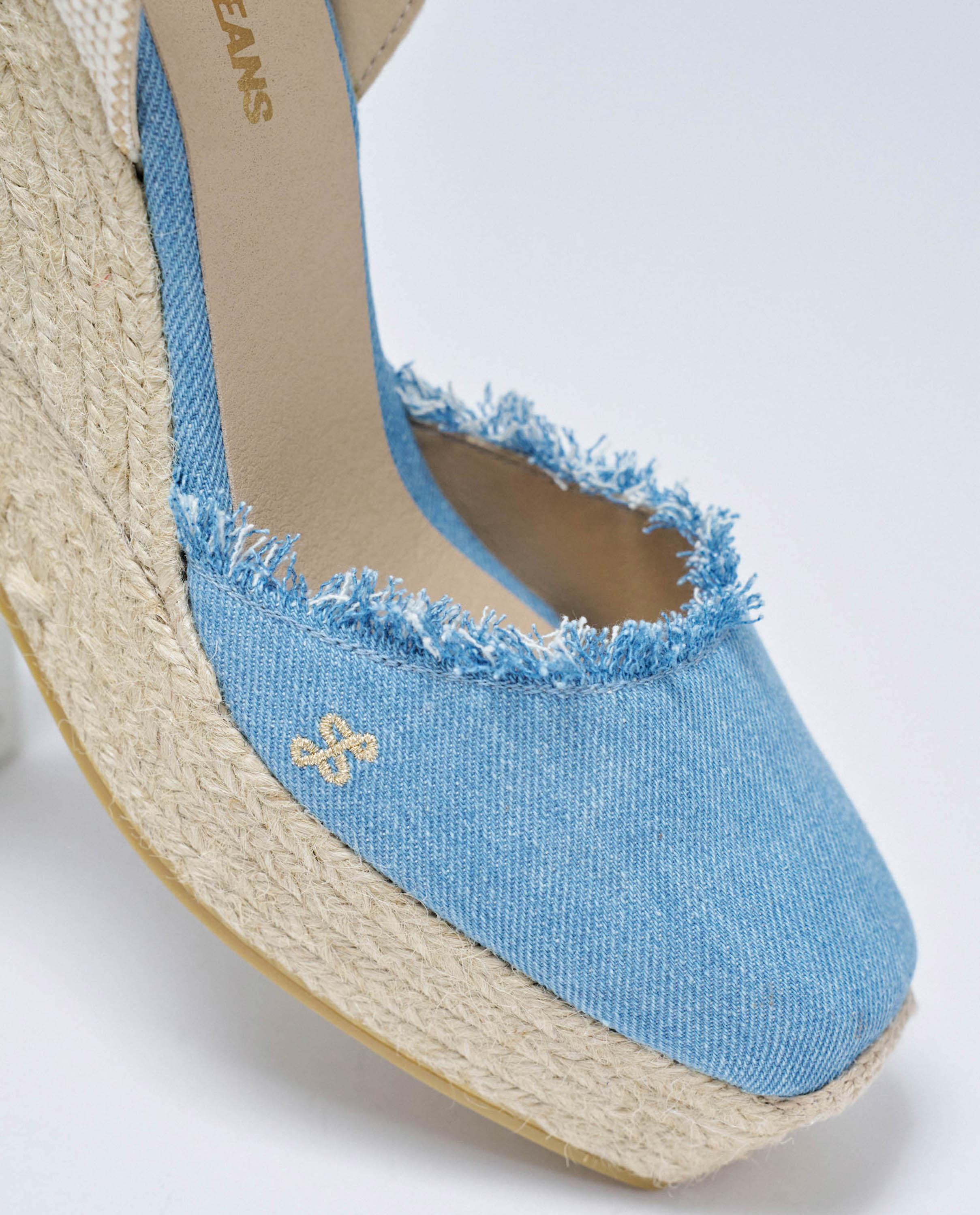 Alpargatas con tacón de cuña en denim de mujer - Salsa Jeans - Azul Azul-5