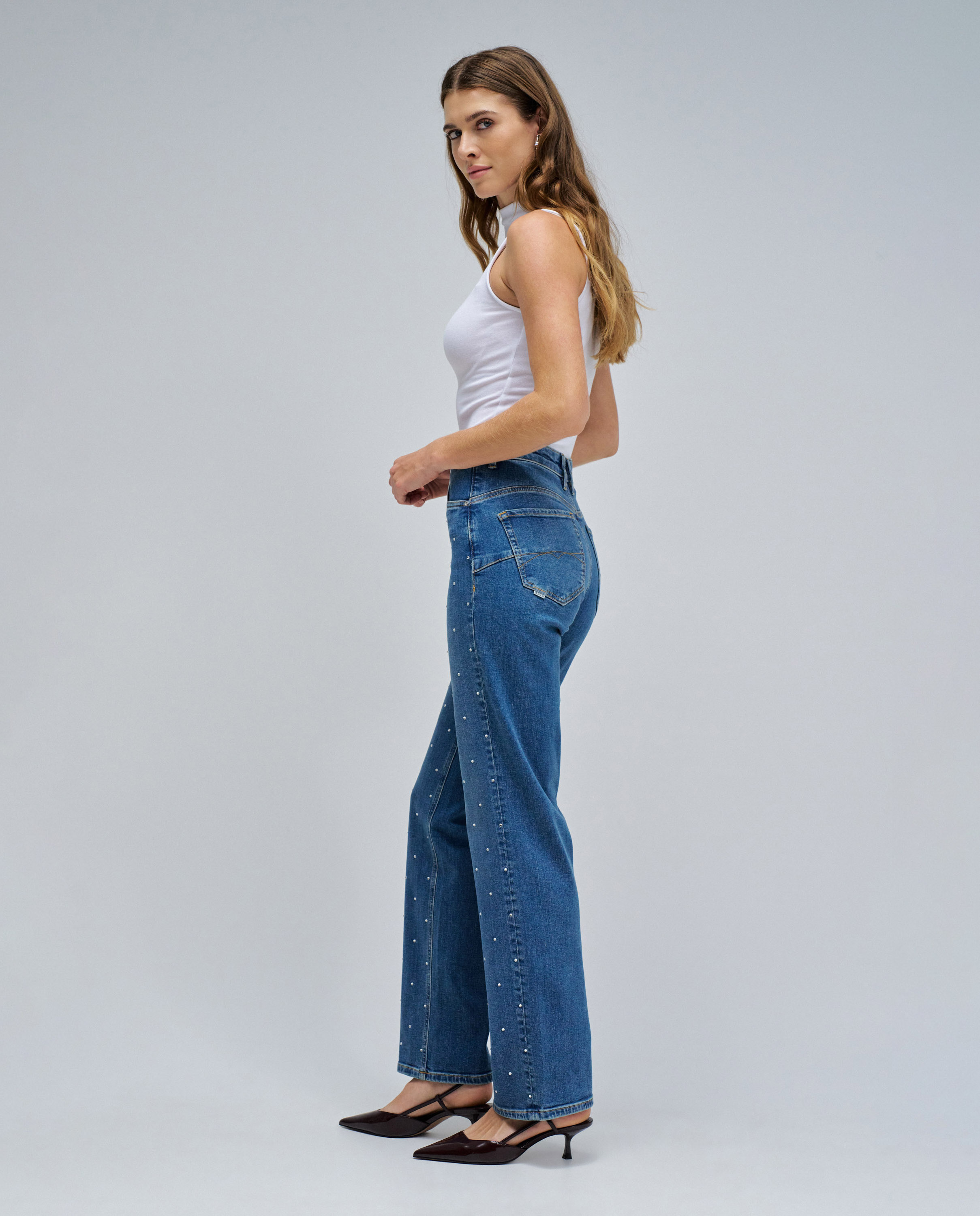Vaqueros de mujer faith push in straight - Salsa Jeans - Azul Azul-2