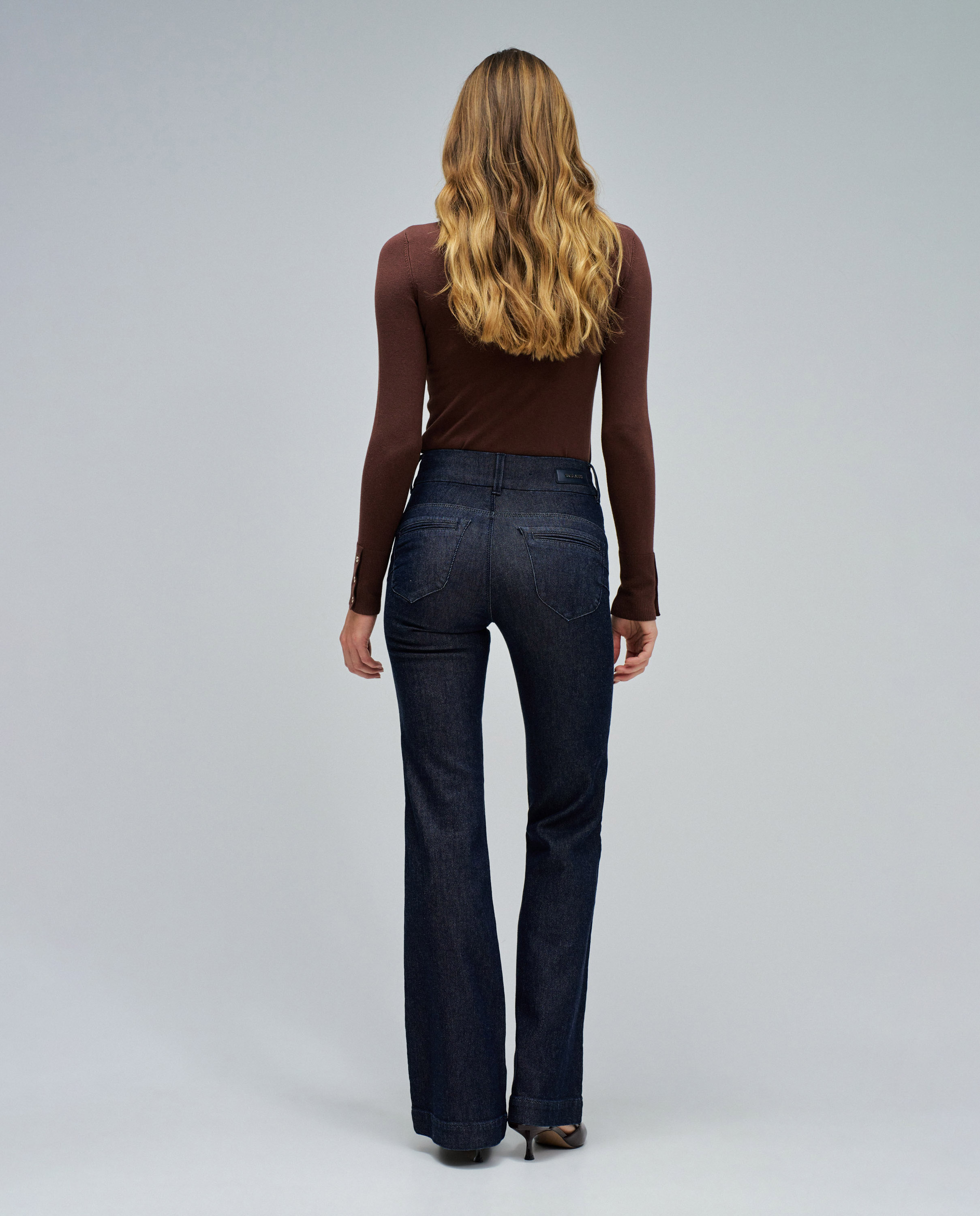 Vaqueros de mujer secret chino push in flare - Salsa Jeans - Azul oscuro Azul oscuro-3