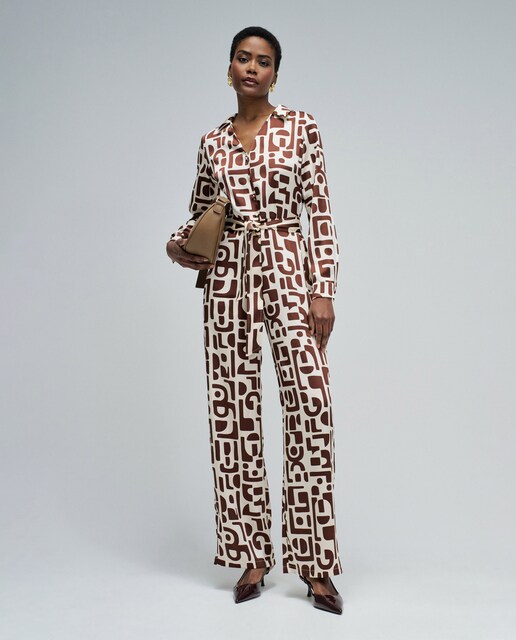 Imagen 0 de Mono de mujer satinado con estampado