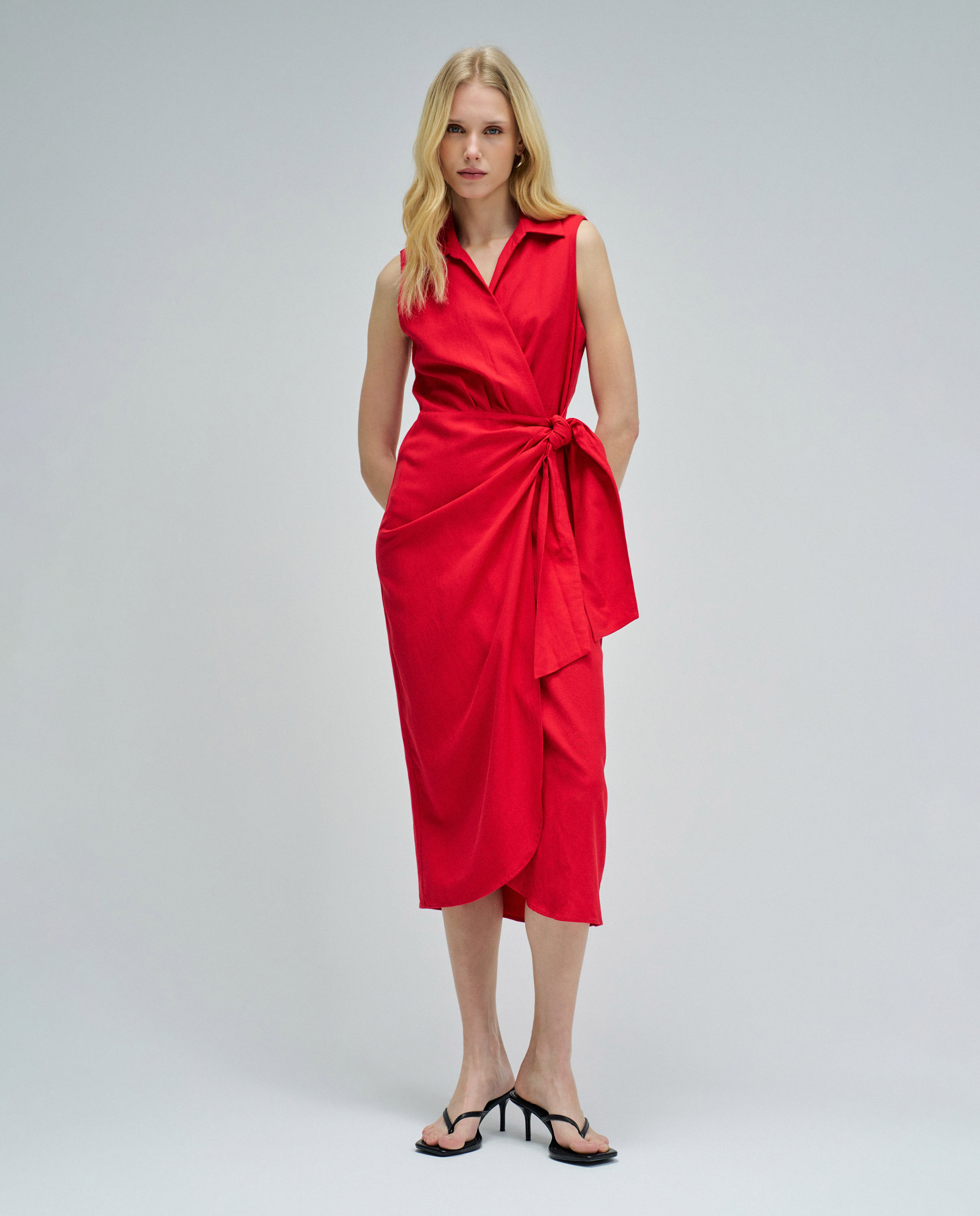 Salsa Jeans - Vestido midi con lino de mujer.