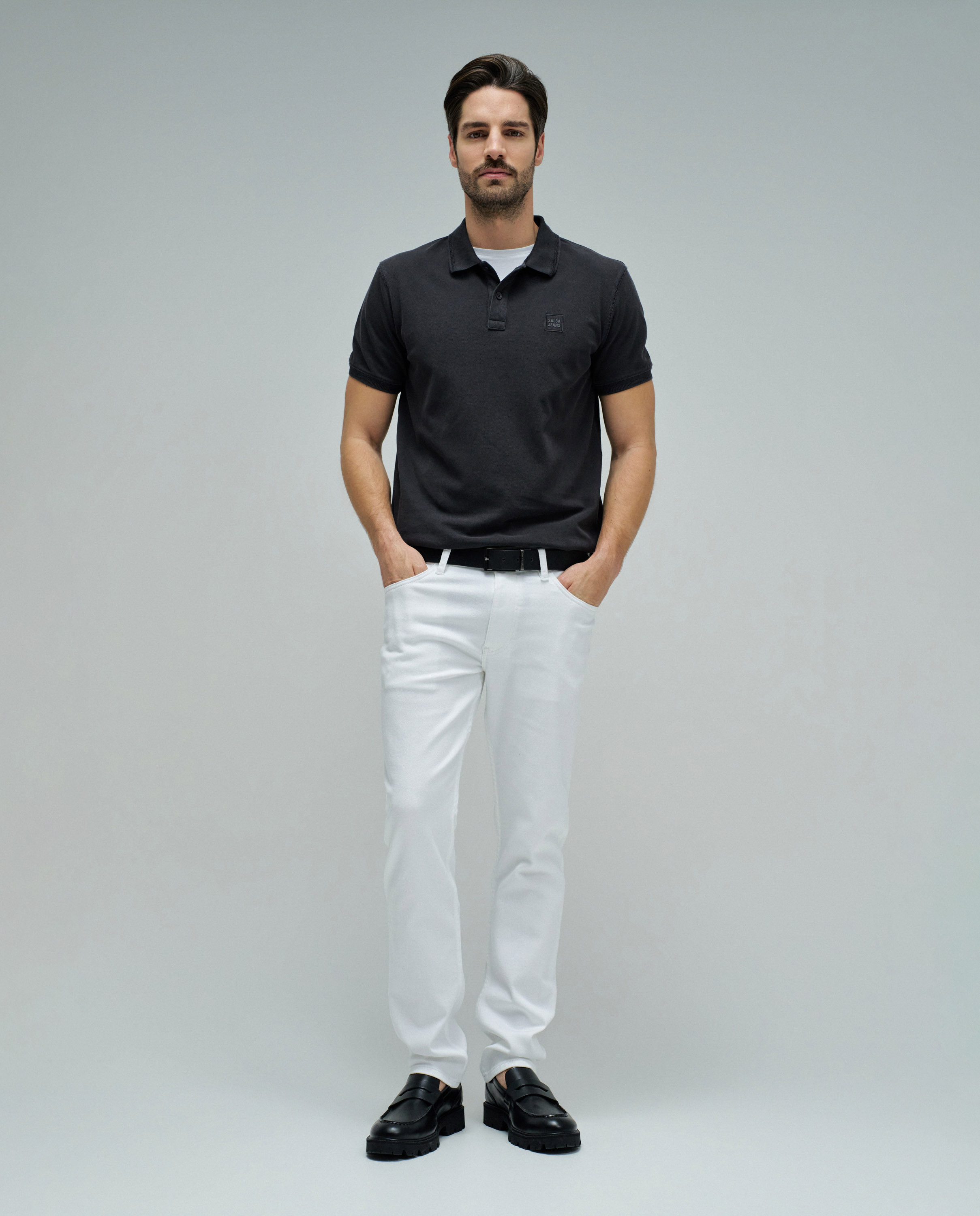 Polo con branding de hombre - Salsa Jeans - Gris Gris-5