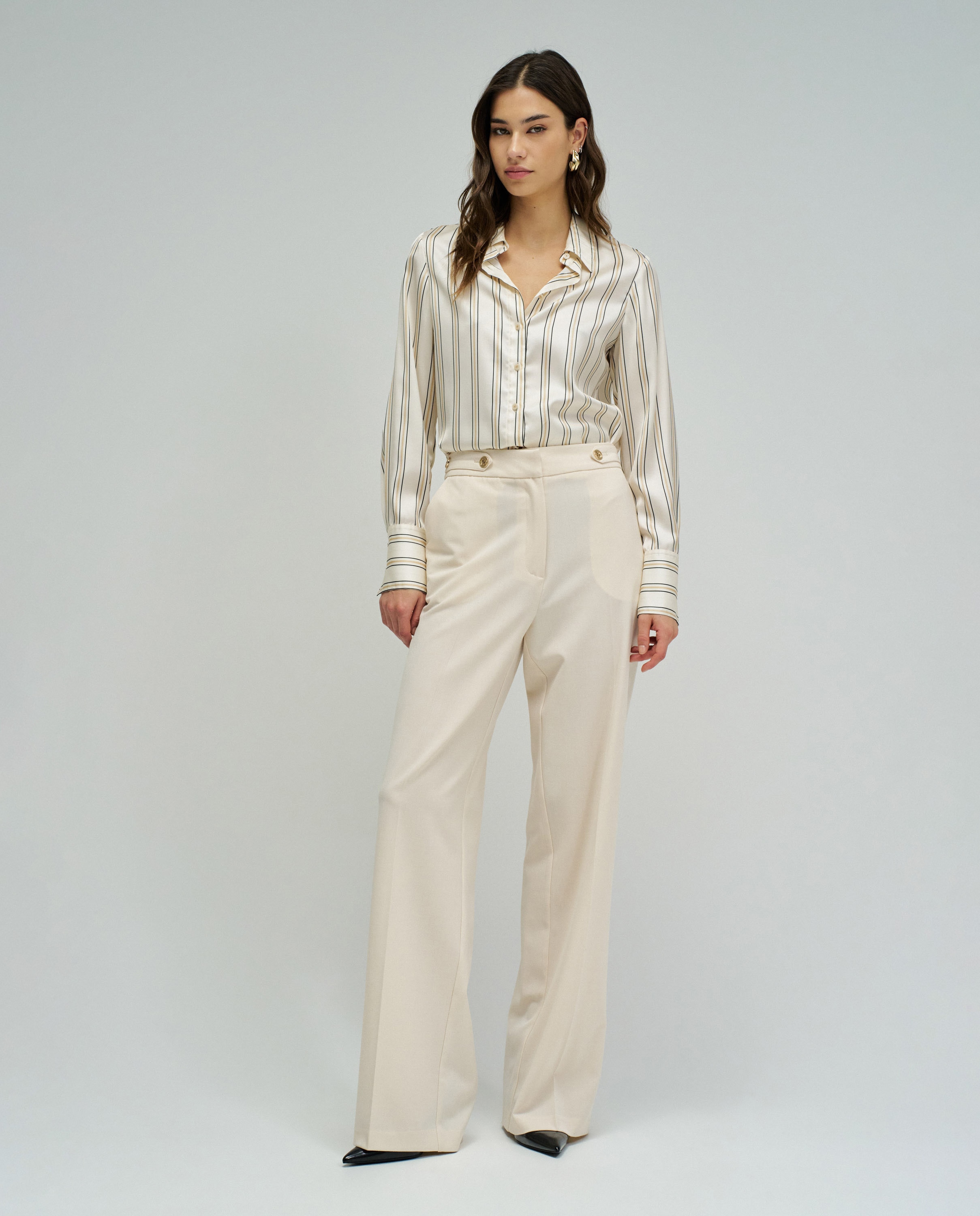 Pantalones rectos de mujer de pierna straight Beige Salsa Jeans Beige-5