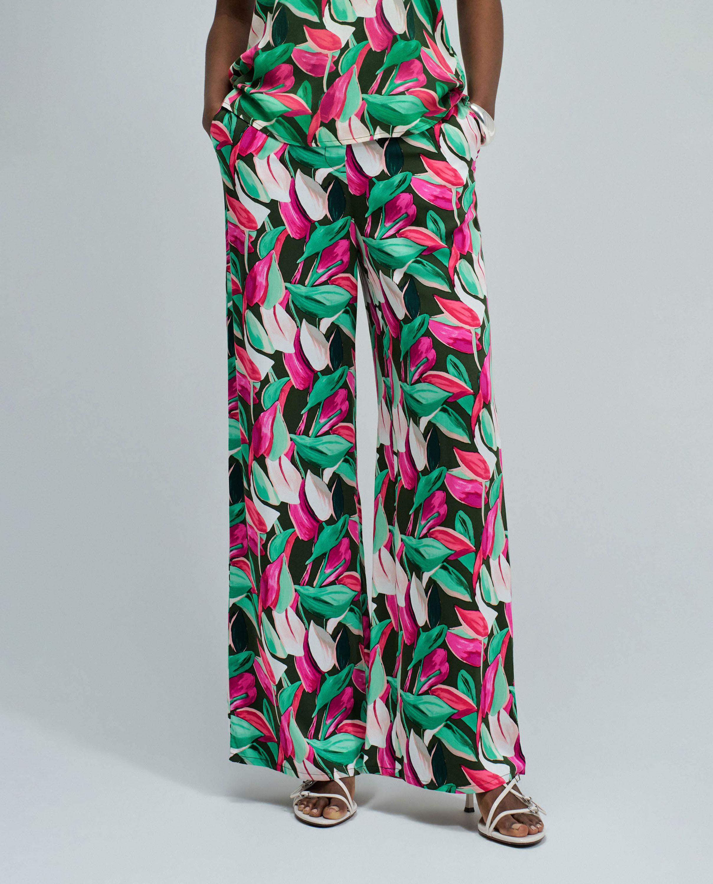 Pantalones regular fit con patrón floral de mujer Rosa Salsa Jeans Rosa-5