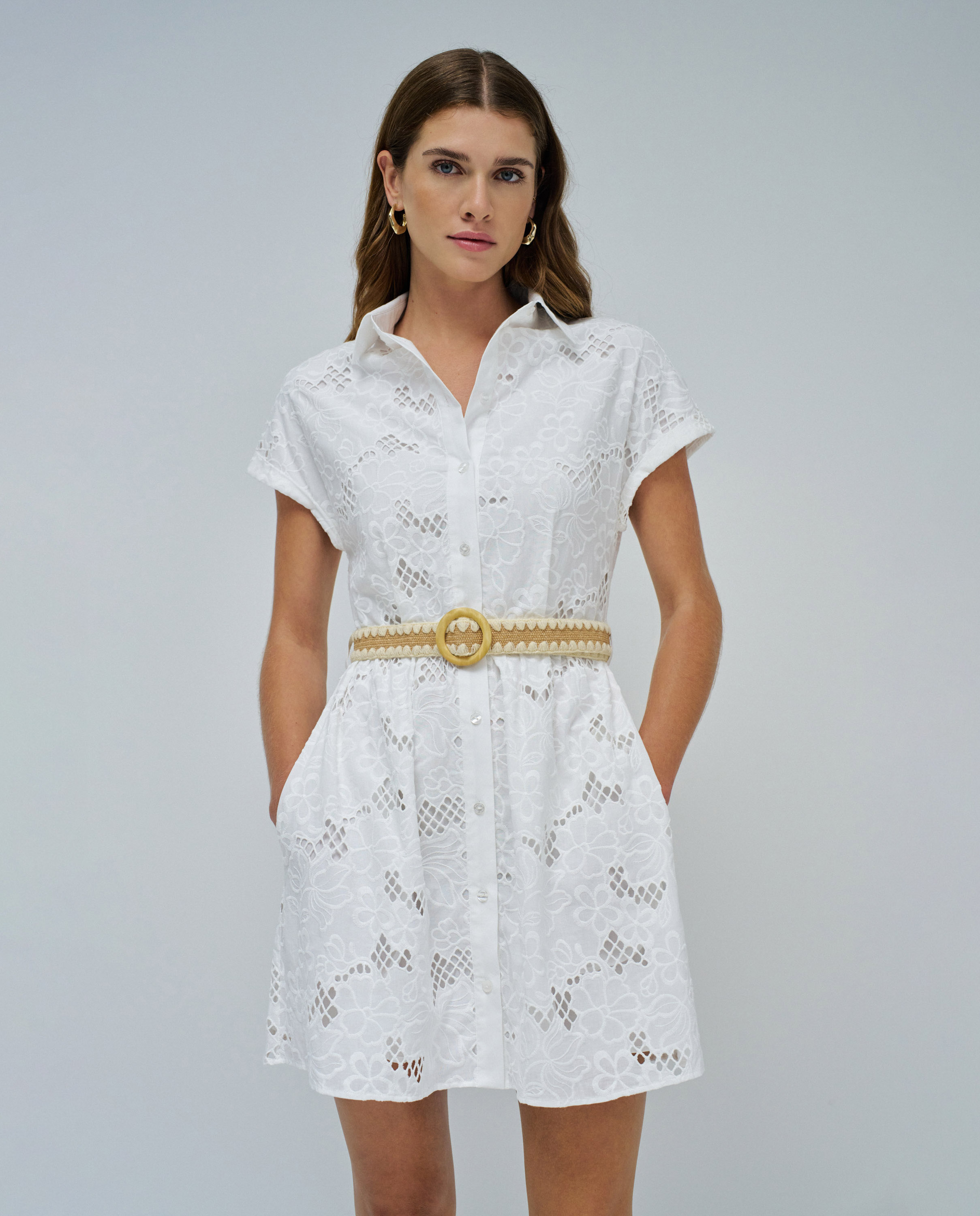 Salsa Jeans - Vestido de mujer camisero bordado.