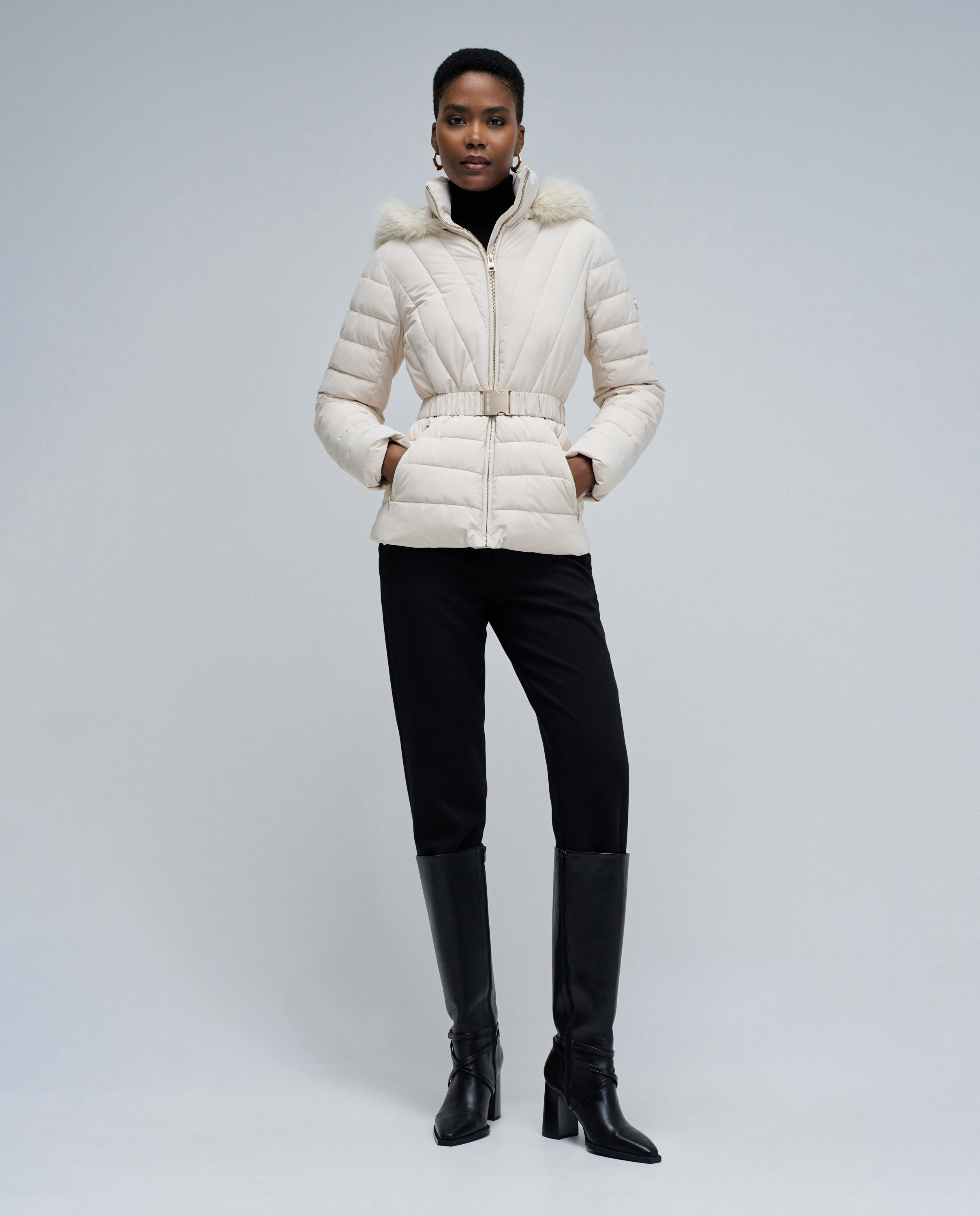 Abrigo de mujer acolchado jackie - Salsa Jeans - Natural Natural-5