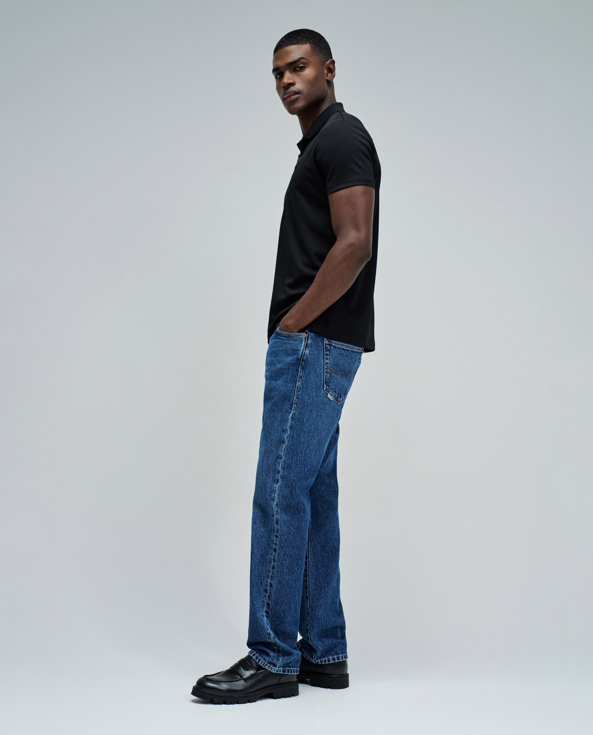Polo de hombre con cierre regular fit - Salsa Jeans - Negro Negro-2