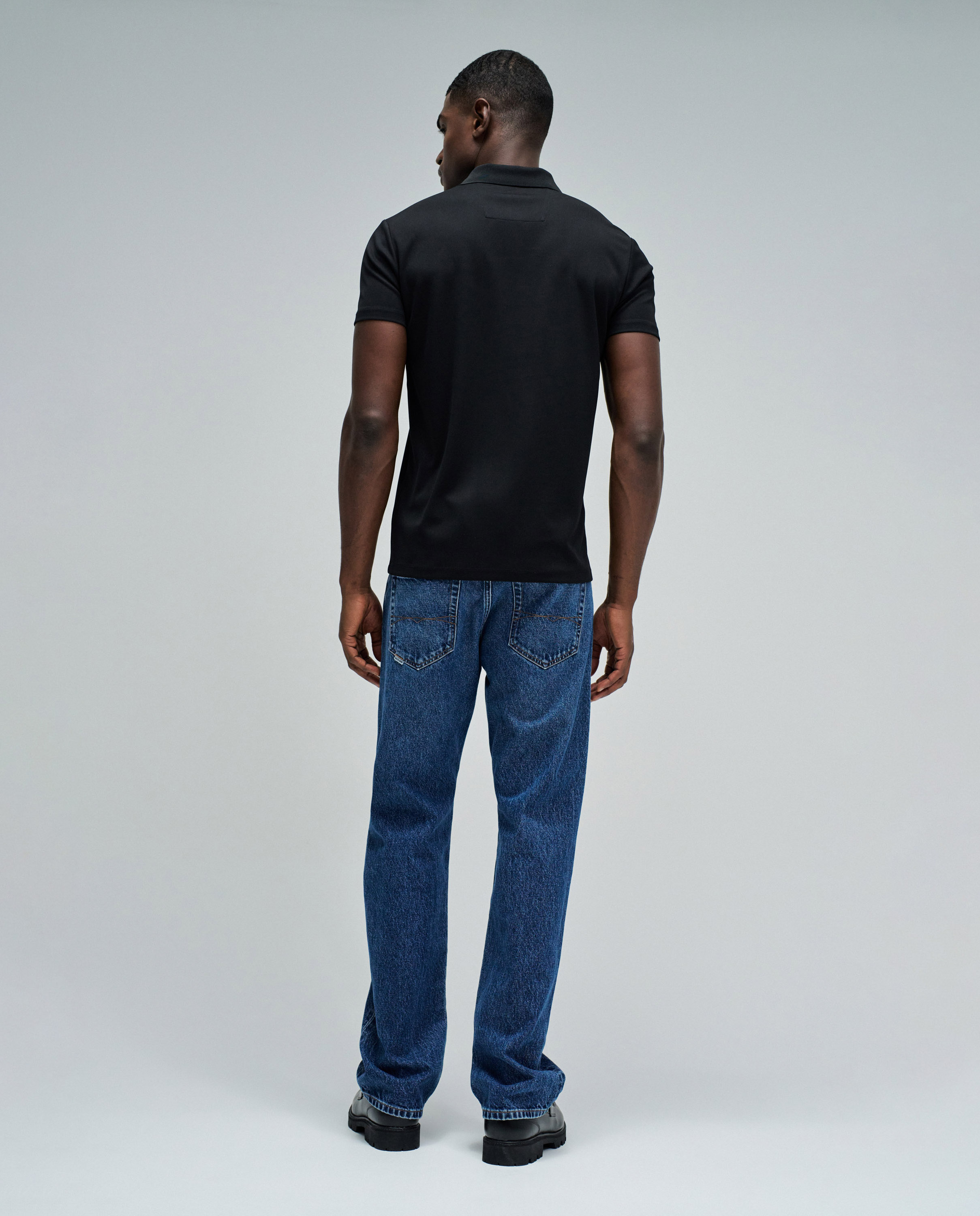 Polo de hombre con cierre regular fit - Salsa Jeans - Negro Negro-3