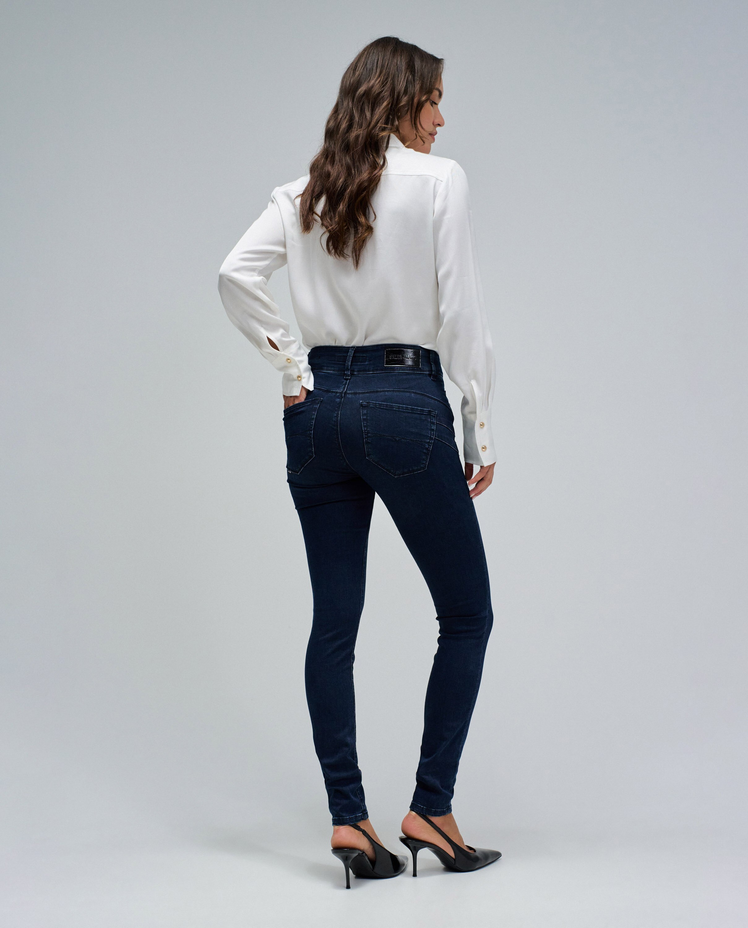 Vaqueros de mujer secret chino push in skinny - Salsa Jeans - Azul Azul-3