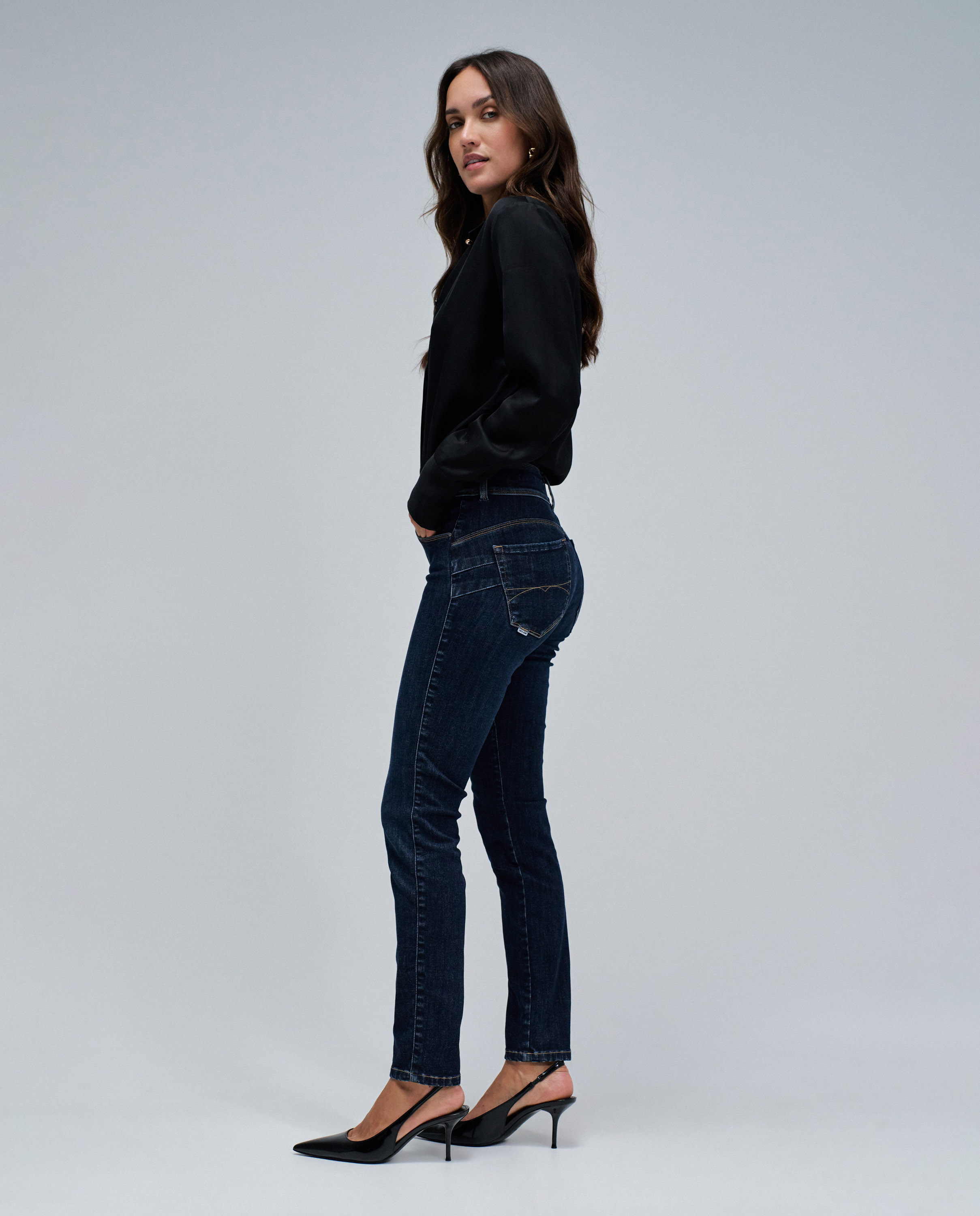 Vaqueros de mujer secret push in skinny - Salsa Jeans - Azul Azul-2