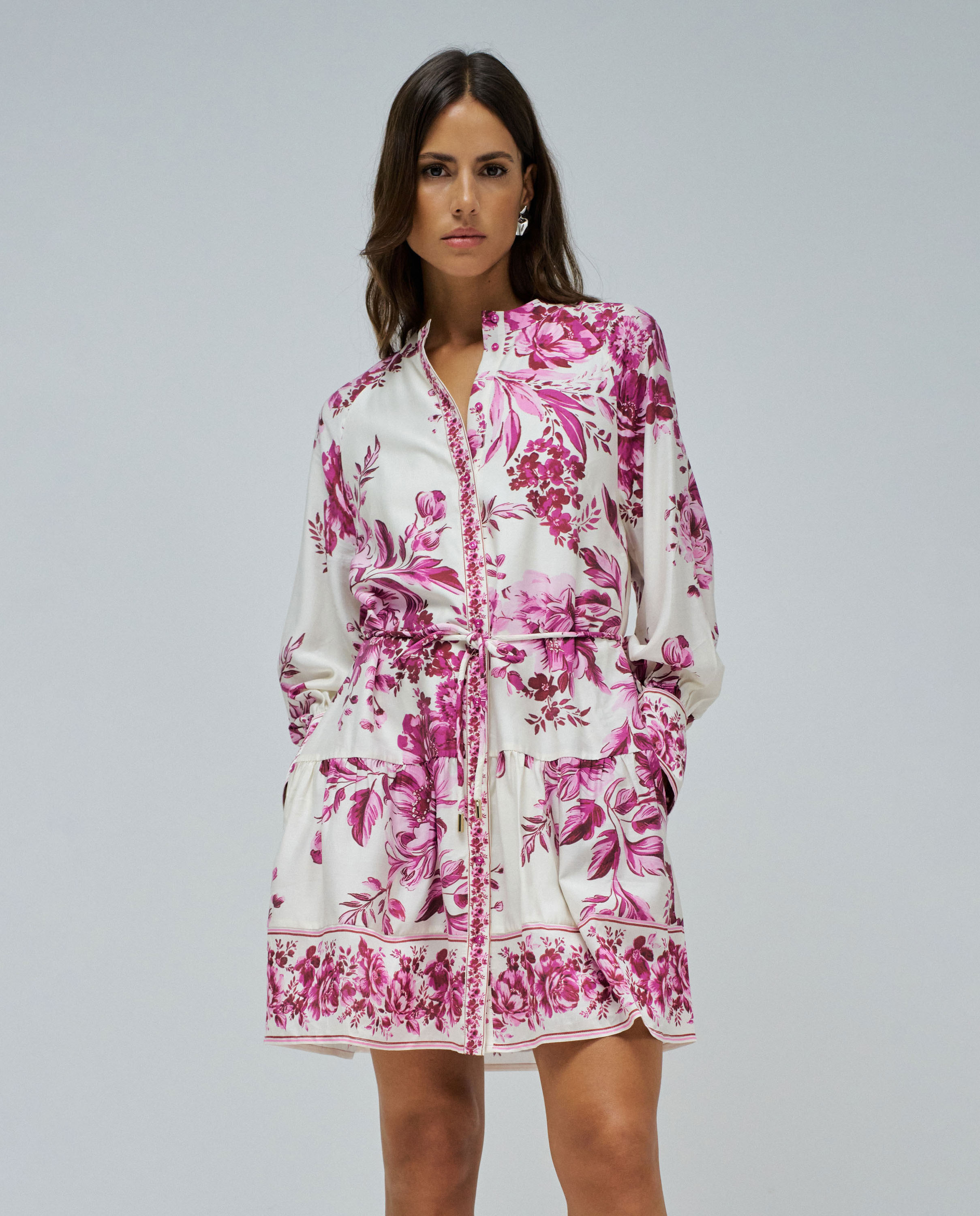 Salsa Jeans - Vestido de mujer camisero con estampado floral.