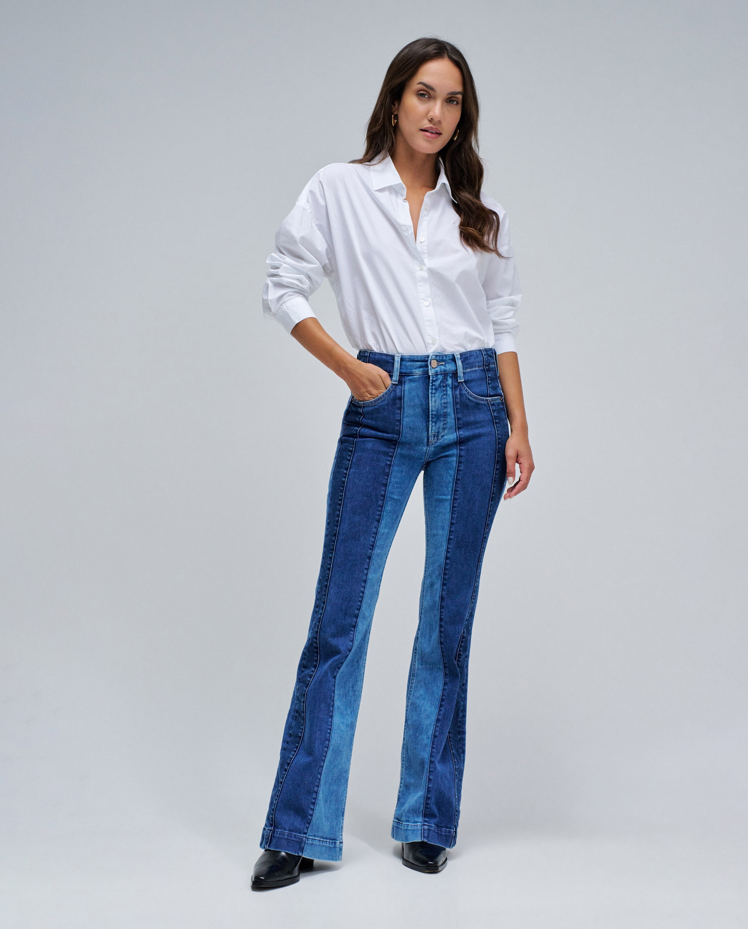 Vaqueros de mujer faith push in flare - Salsa Jeans - Azul denim Azul denim-1