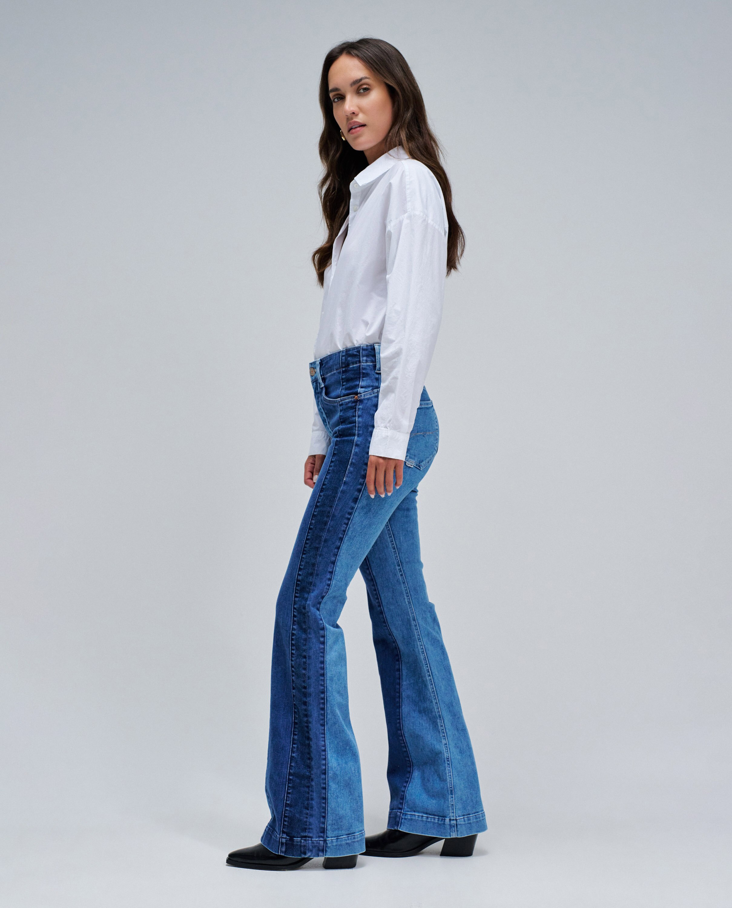 Vaqueros de mujer faith push in flare - Salsa Jeans - Azul denim Azul denim-2