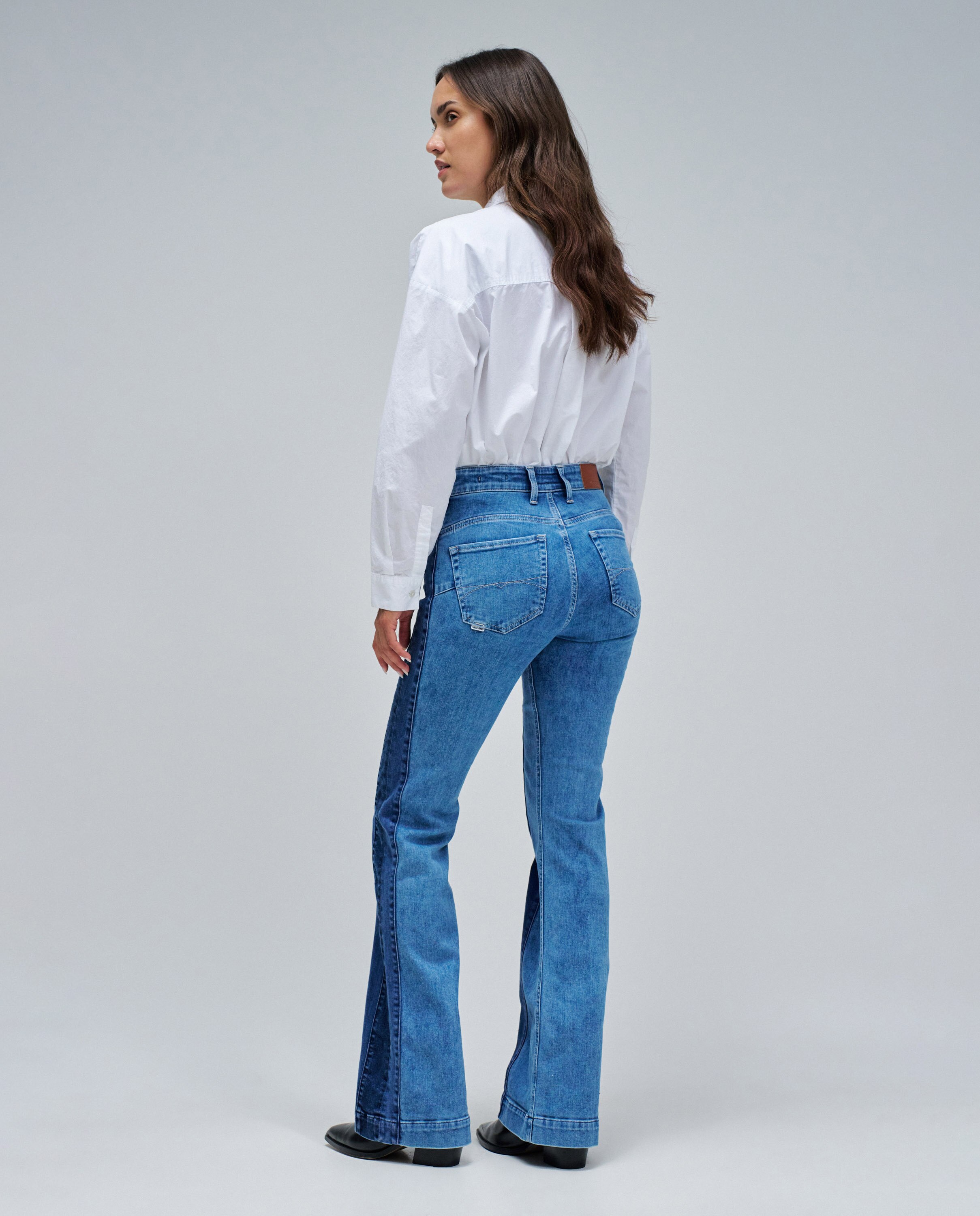 Vaqueros de mujer faith push in flare - Salsa Jeans - Azul denim Azul denim-3