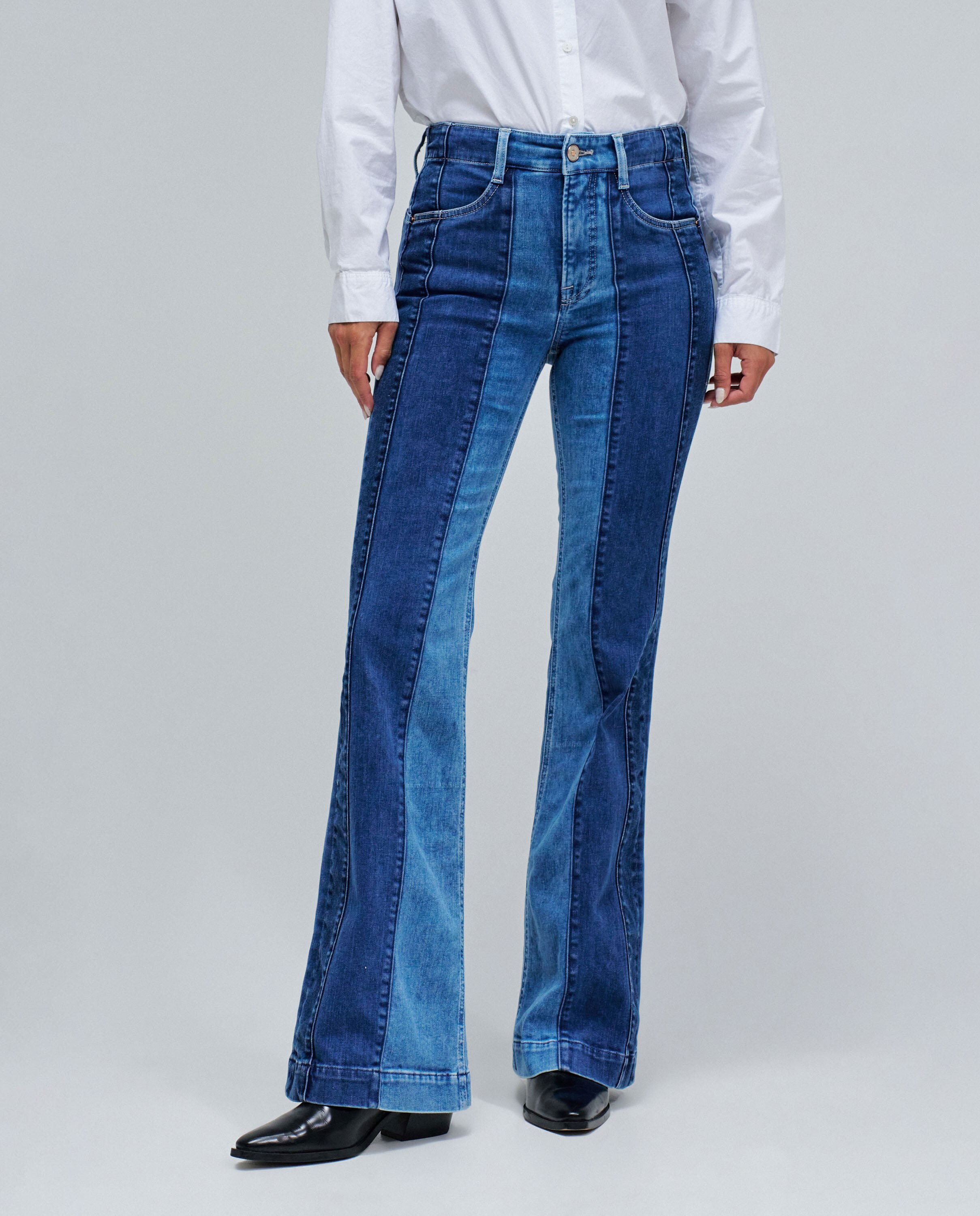 Vaqueros de mujer faith push in flare - Salsa Jeans - Azul denim Azul denim-5