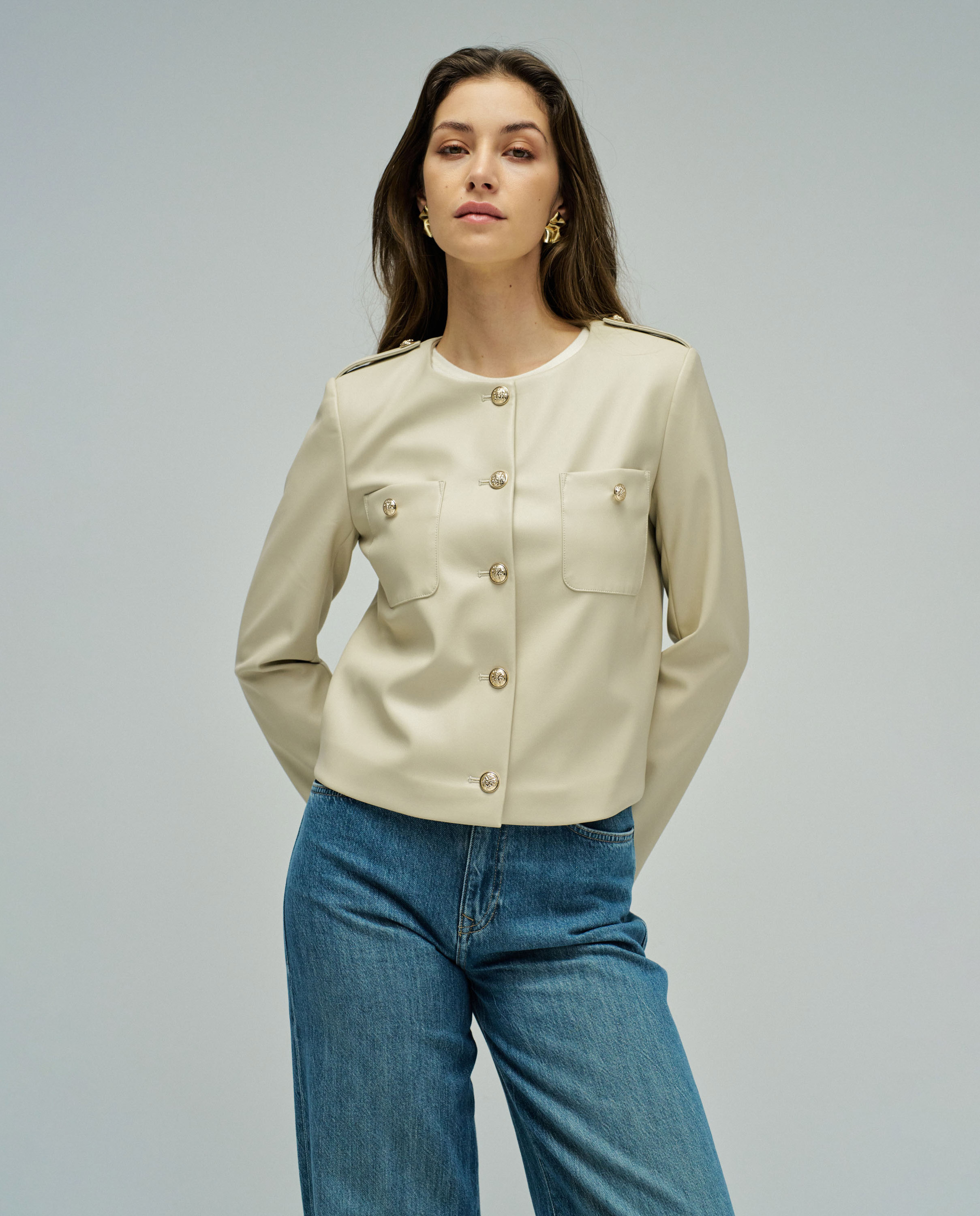 Salsa Jeans - Chaqueta efecto piel de mujer.