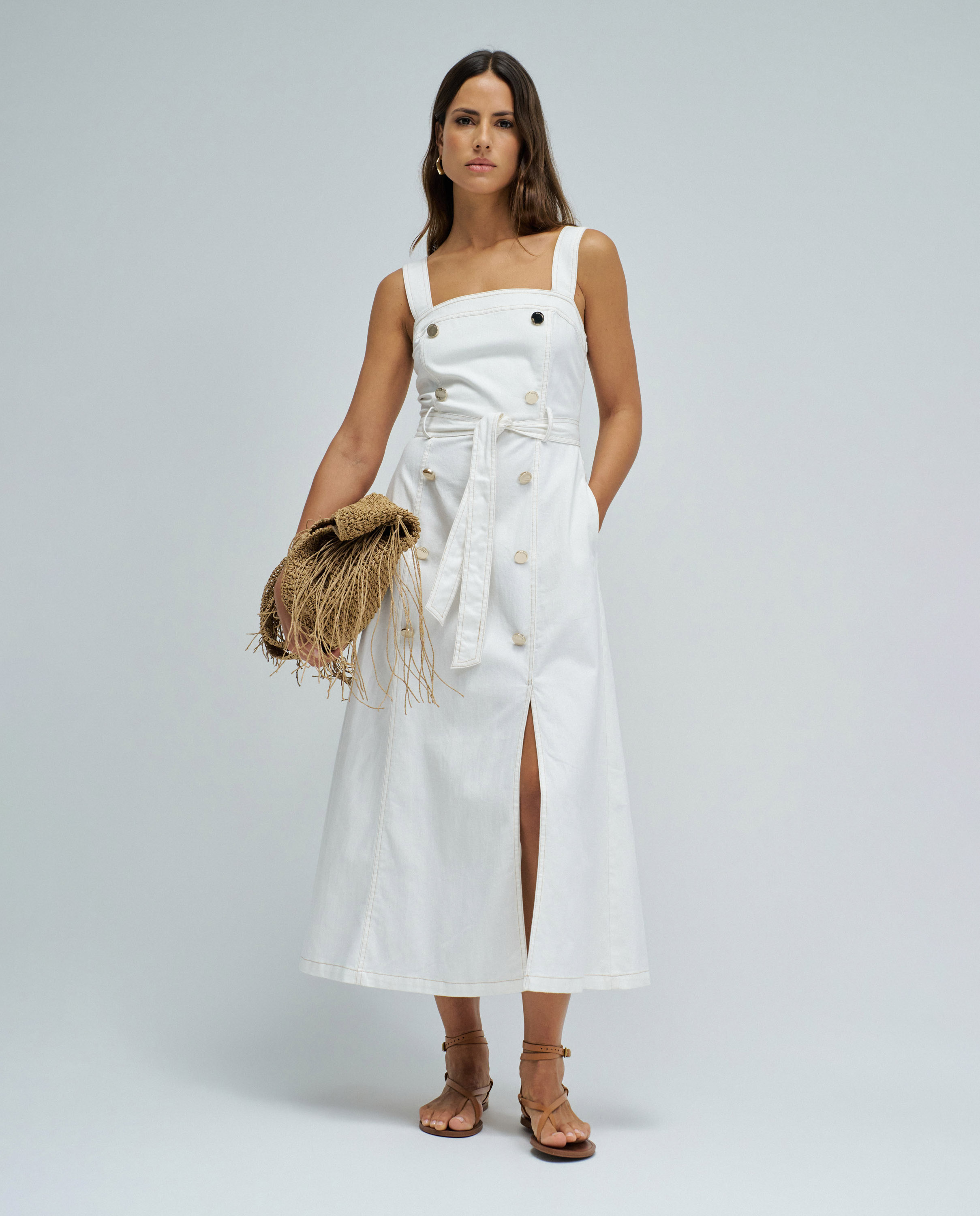 Salsa Jeans - Vestido midi en lightdenim de mujer.