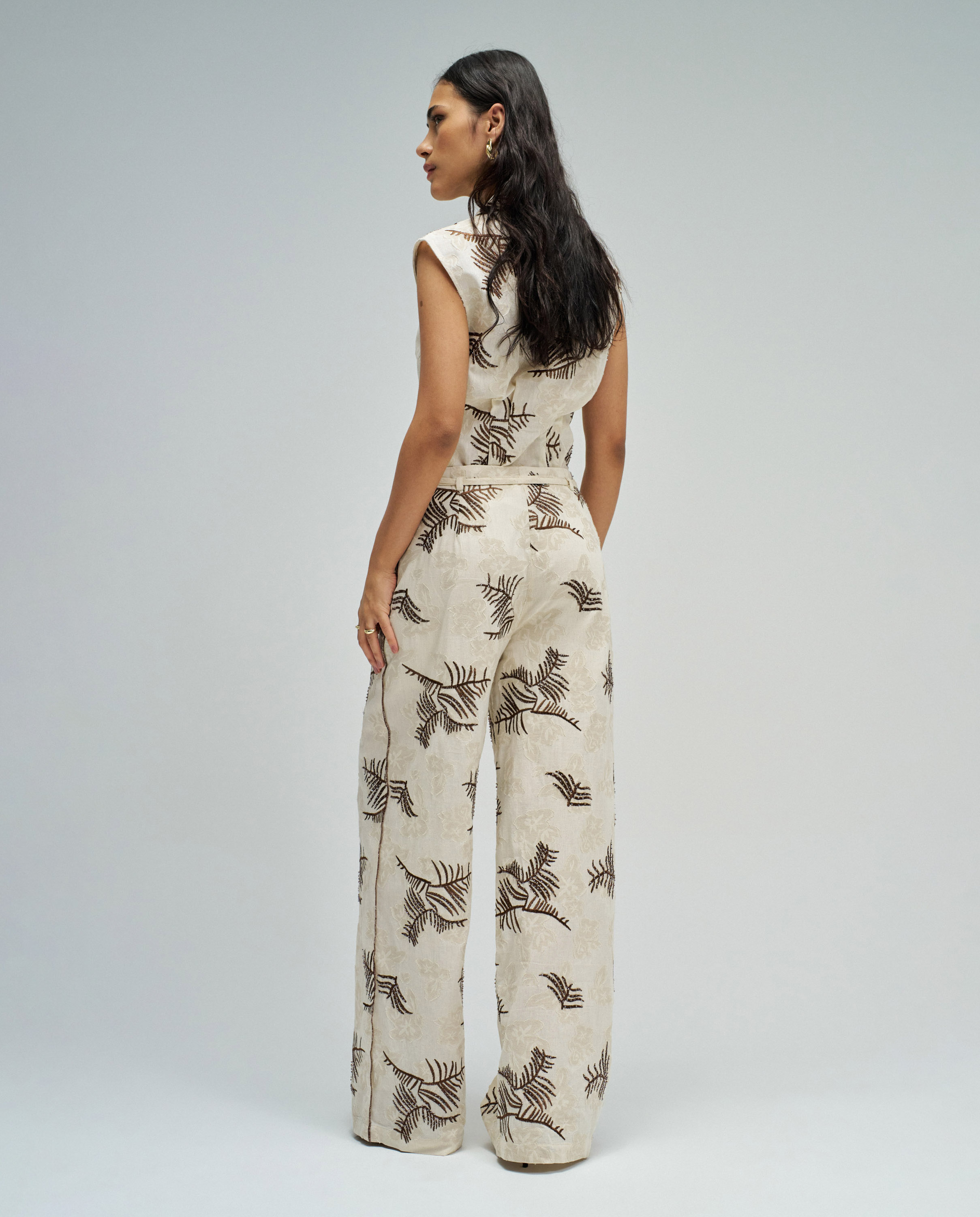Pantalones rectos con jacquard de mujer Blanco Salsa Jeans Blanco-3