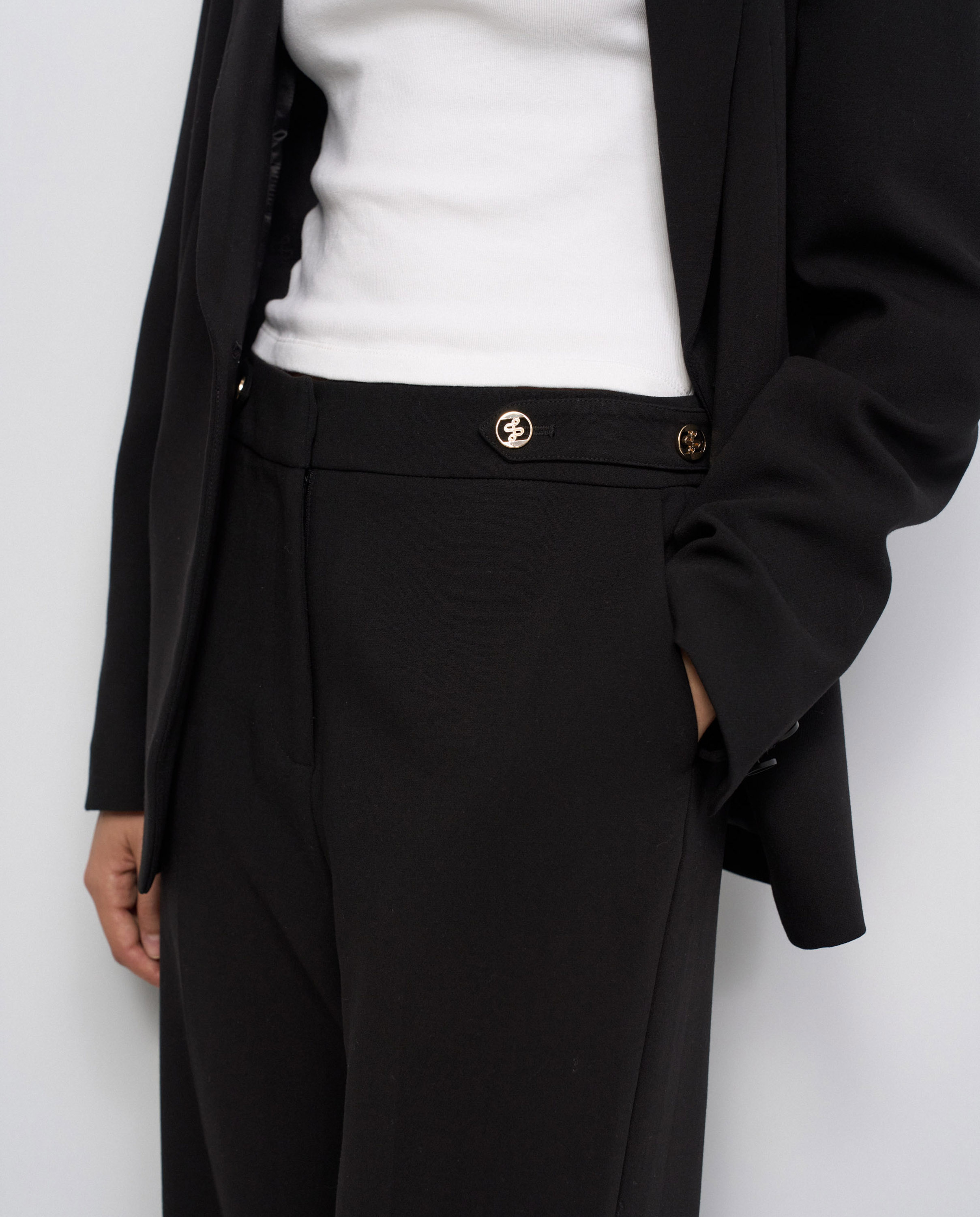 Pantalones de tela con pierna straight de mujer - Salsa Jeans - Negro Negro-4