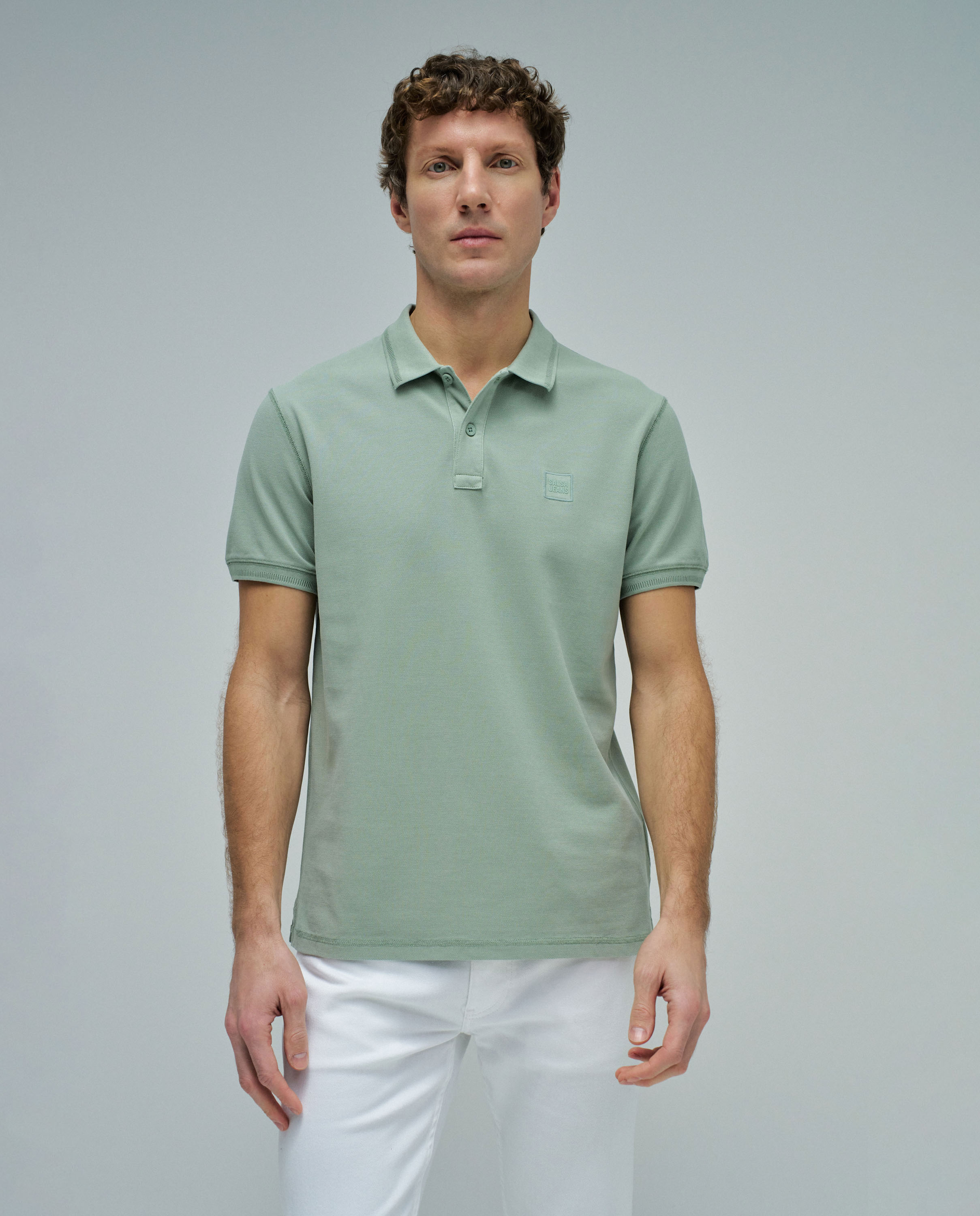 Imagen 0 de Polo con branding de hombre Verde