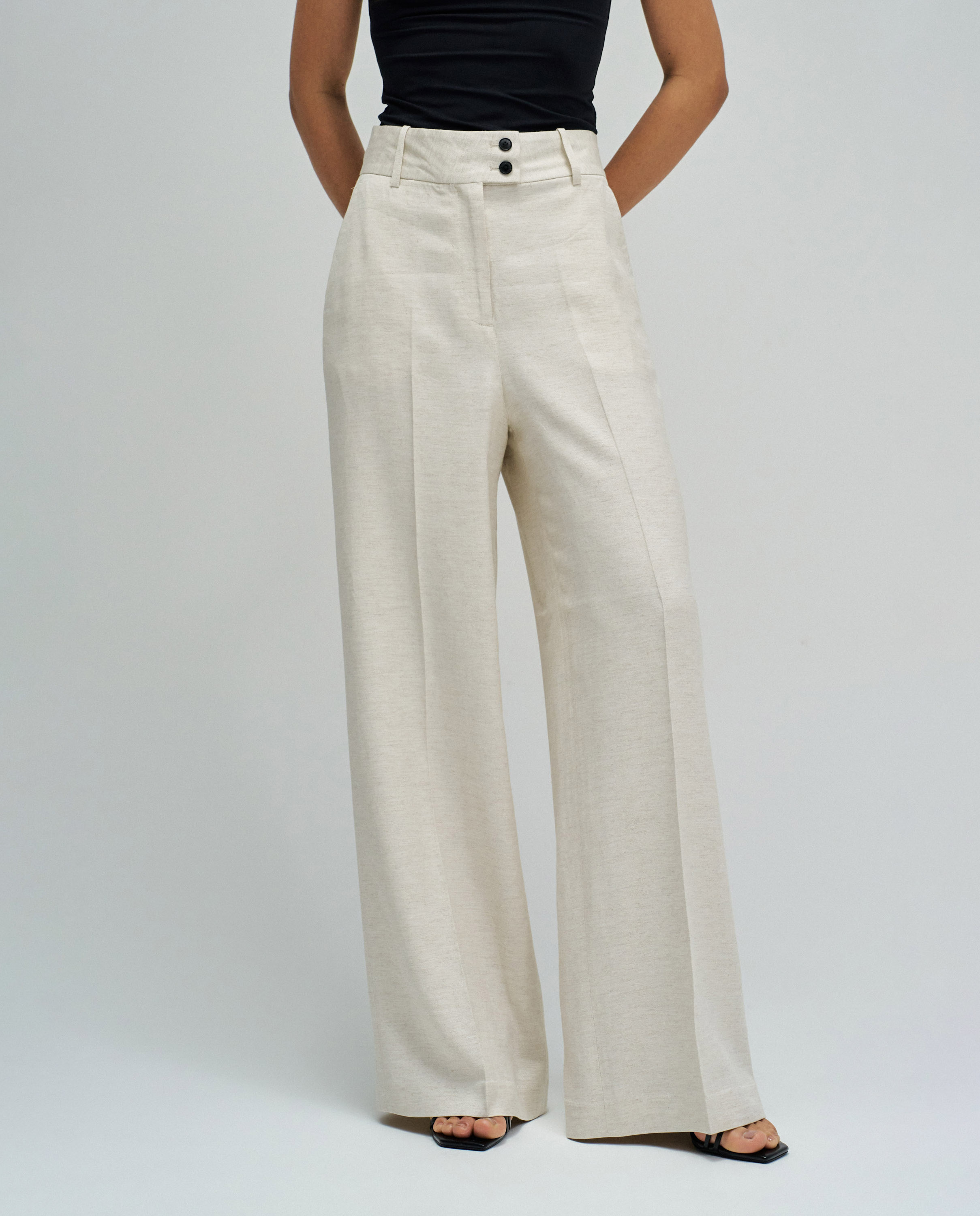 Salsa Jeans - Pantalones chino wide de lino de mujer.