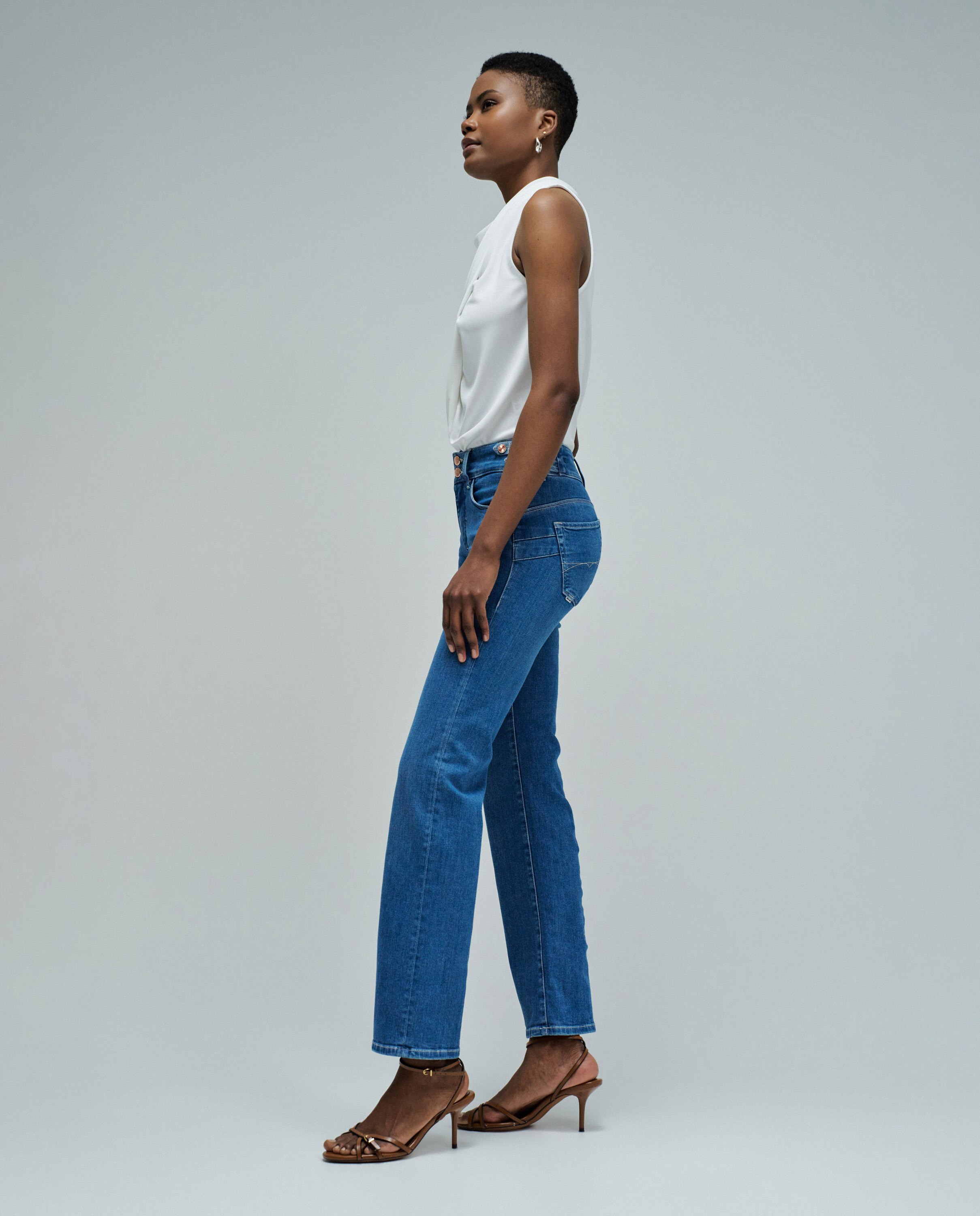 Vaqueros secret push in straight de mujer - Salsa Jeans - Azul Azul-2