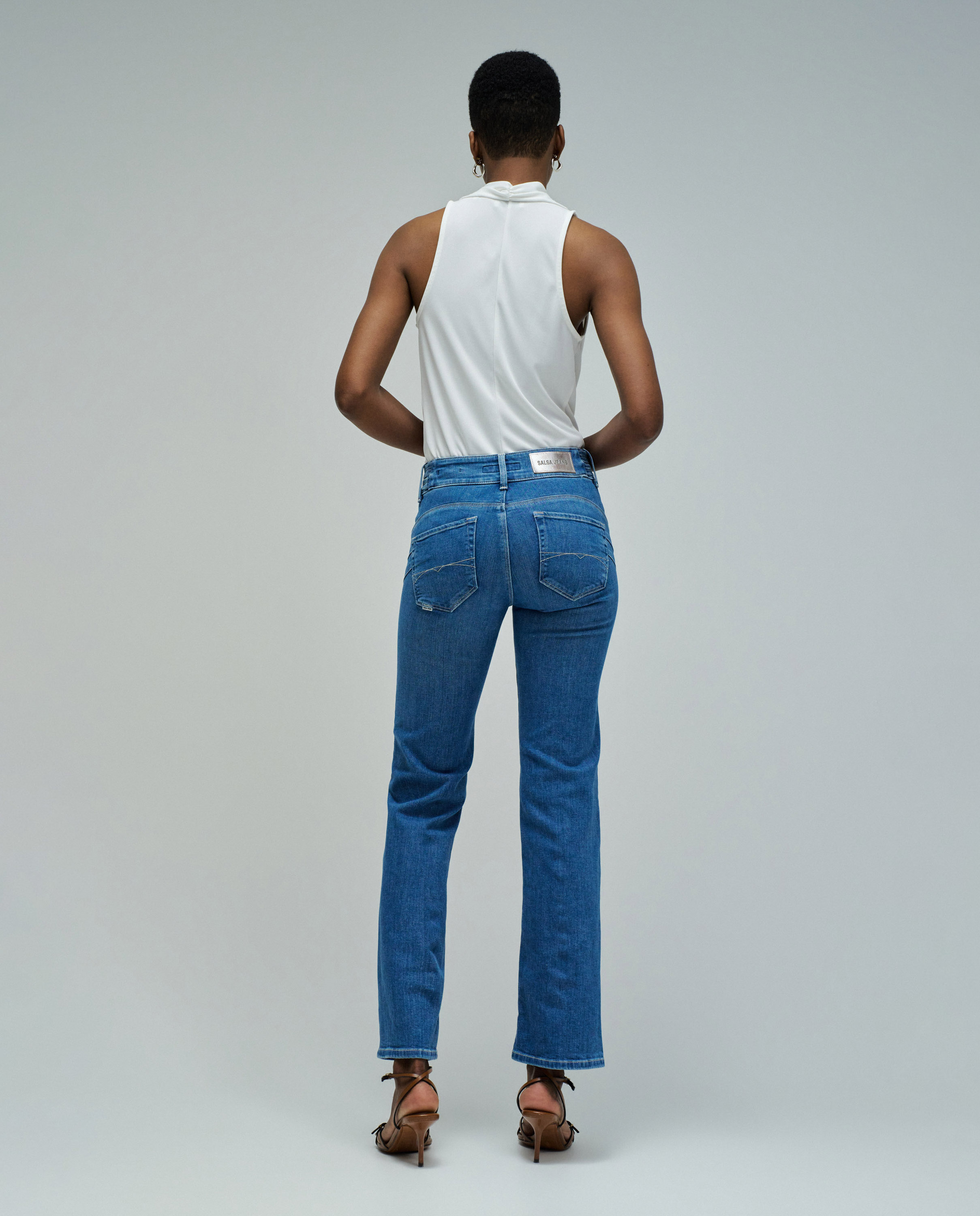 Vaqueros secret push in straight de mujer - Salsa Jeans - Azul Azul-3