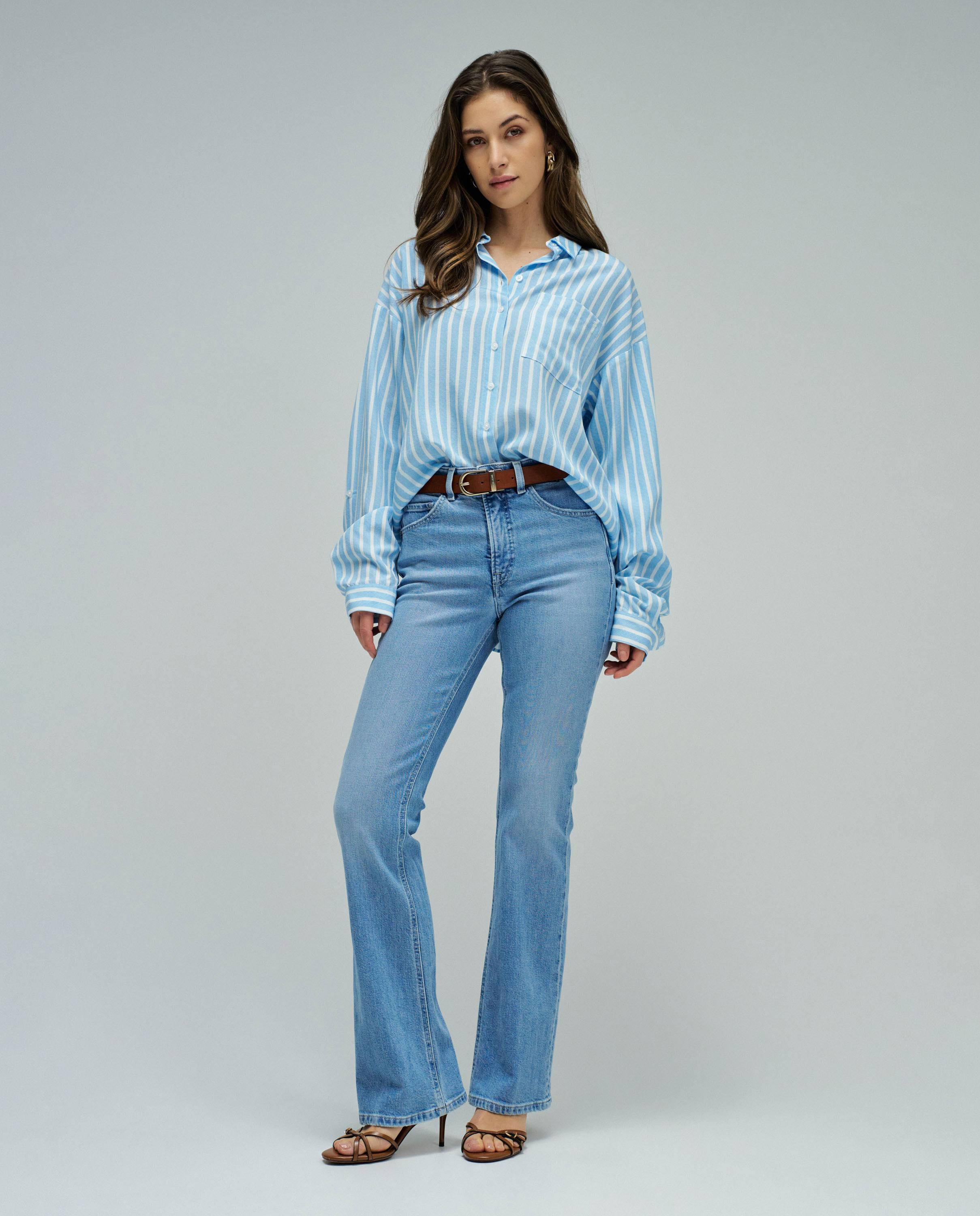 Vaqueros faith push in bootcut de mujer - Salsa Jeans - Azul claro Azul claro-1