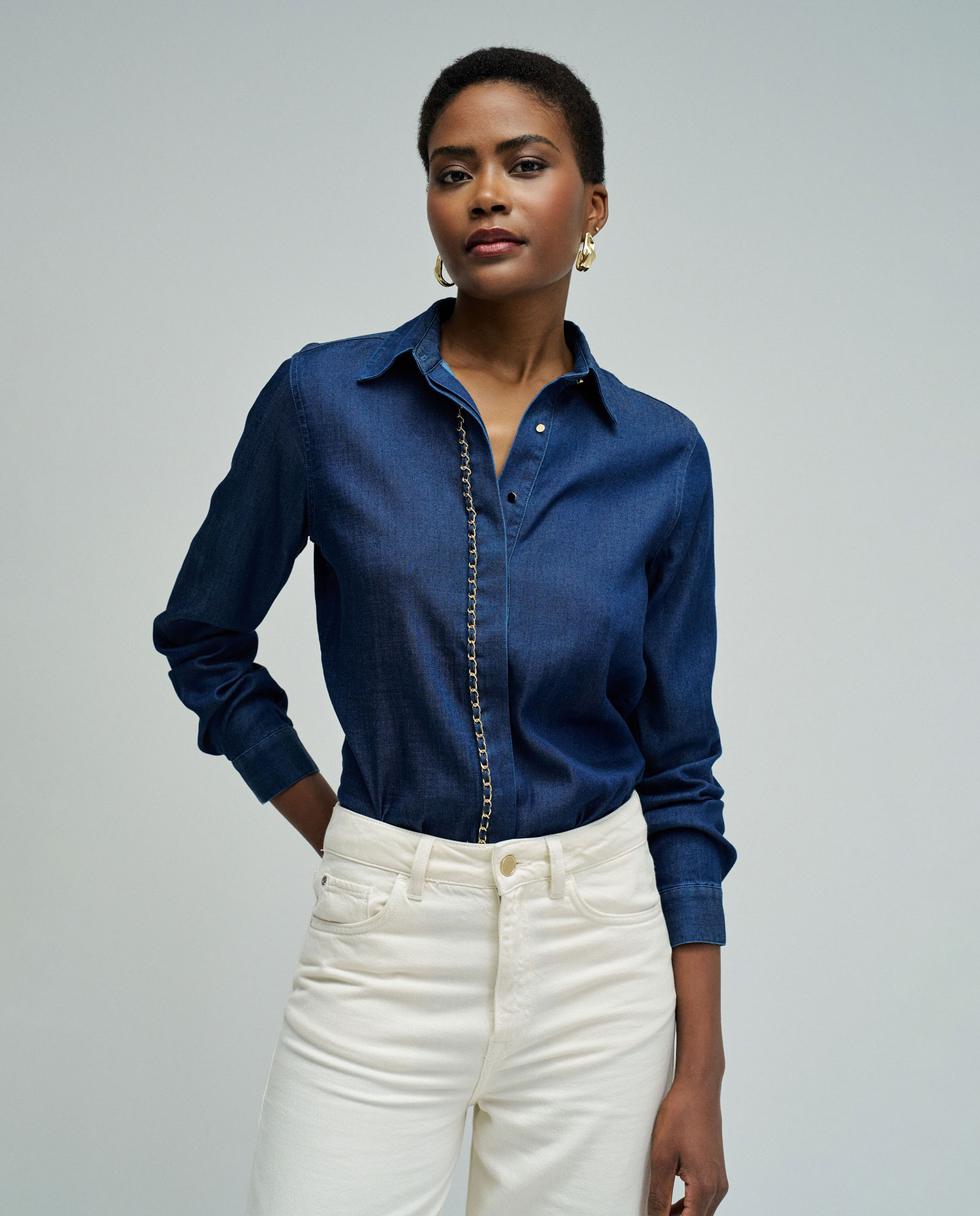 Imagen 0 de Camisa de mujer en lightdenim Azul denim