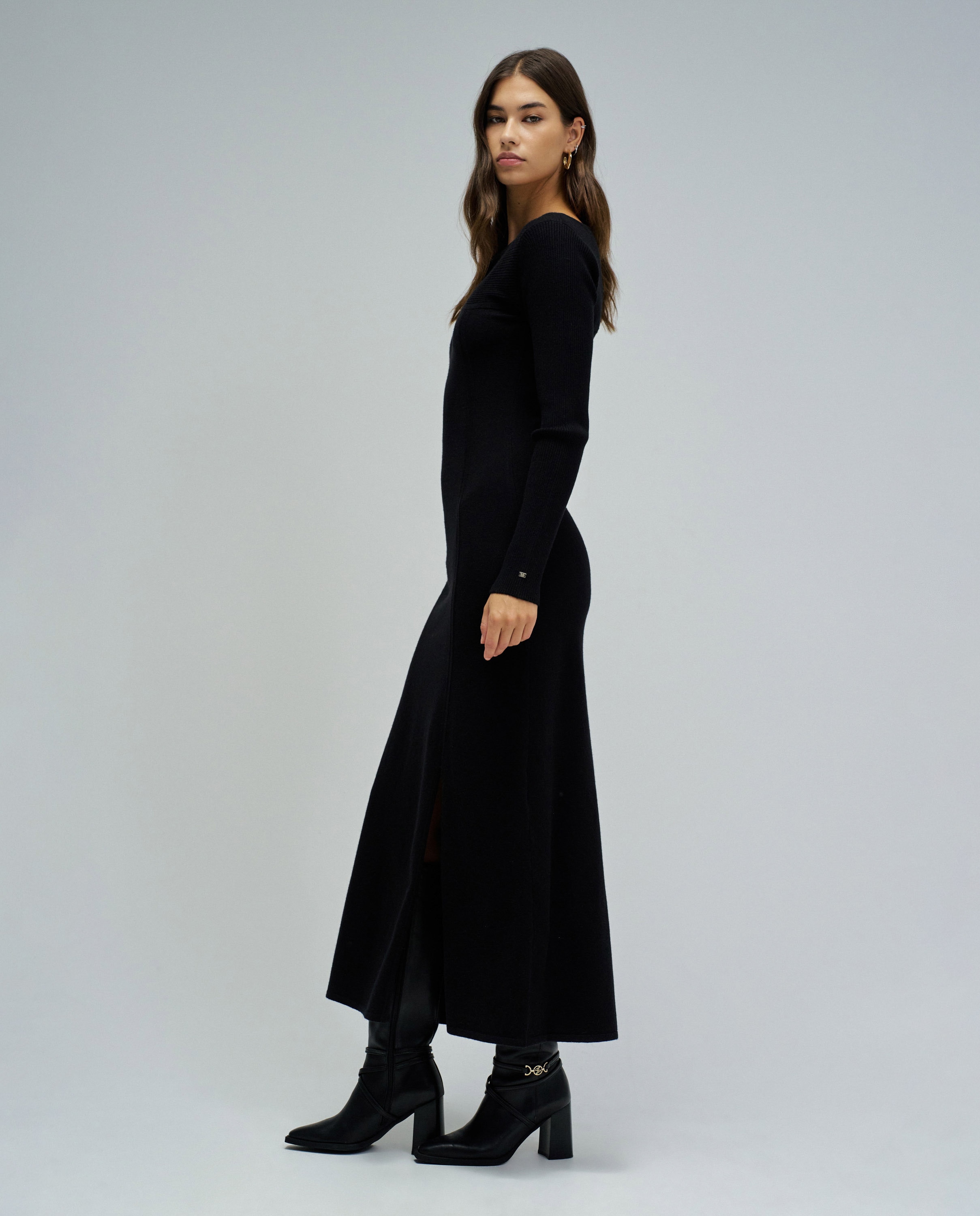 Vestido de mujer de punto - Salsa Jeans - Negro Negro-2