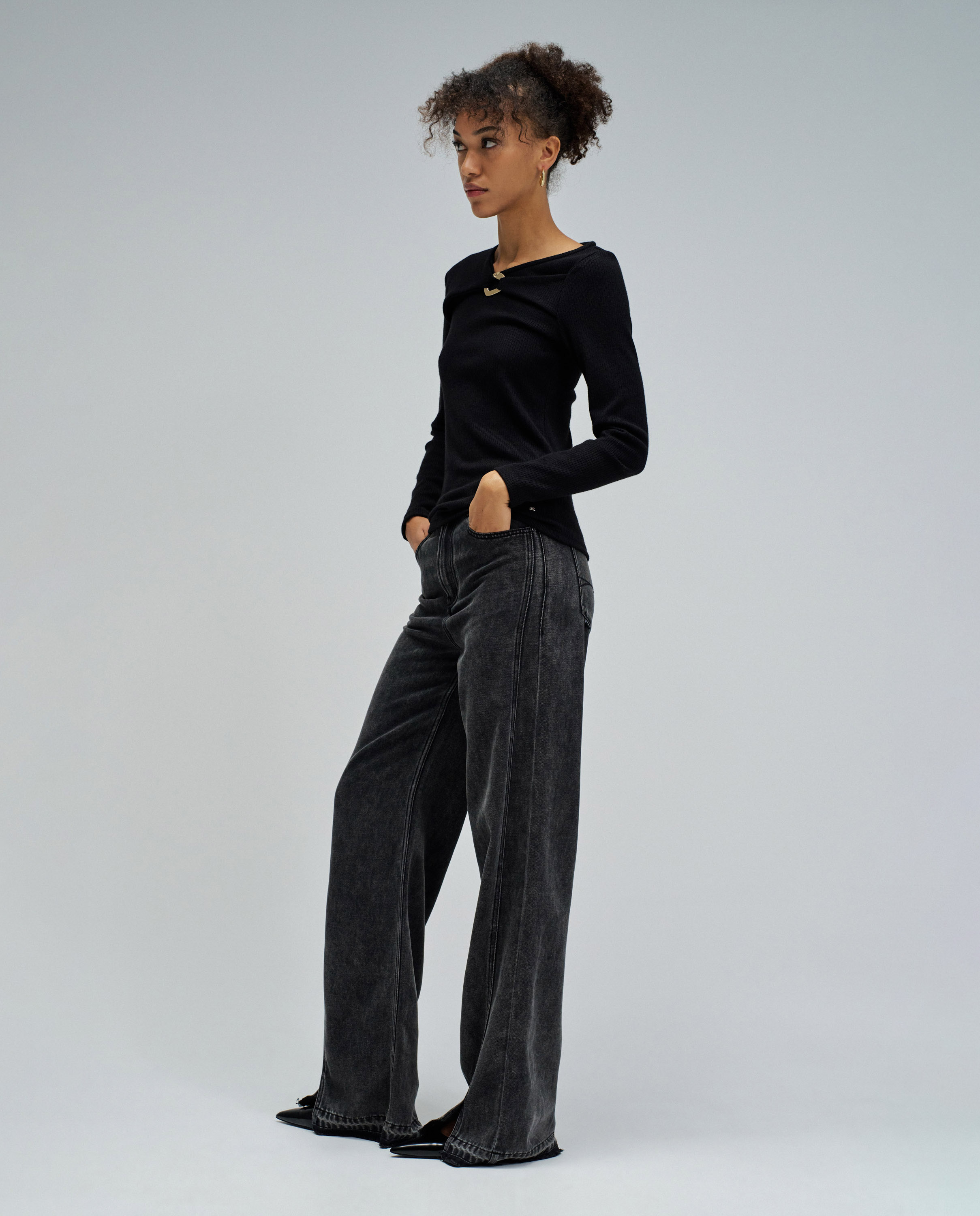 Jersey de mujer de punto acanalado - Salsa Jeans - Negro Negro-2